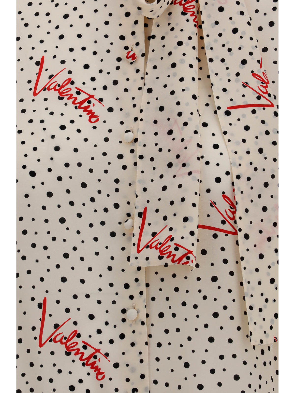 Valentino Women Crepe De Chine Bow-Neck Shirt VALENTINO