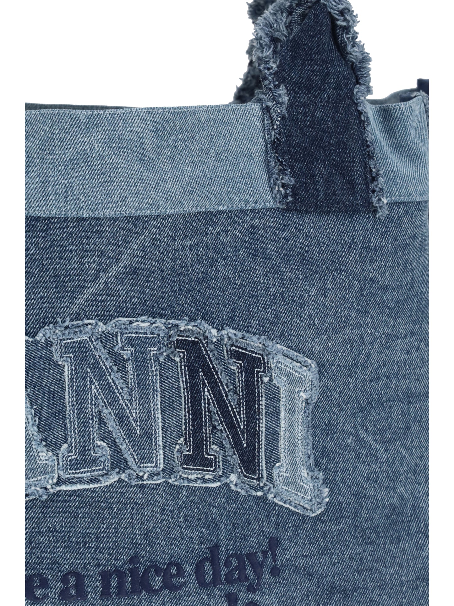 Ganni Women Medium Trapeze Denim Shopper GANNI