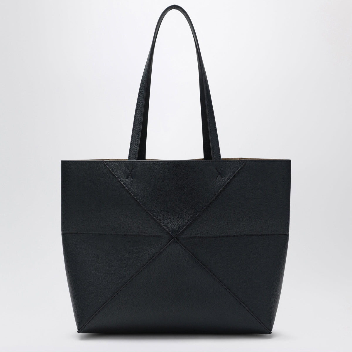 Loewe Medium Puzzle Fold Tote Bag In Navy Blue Leather Women LOEWE