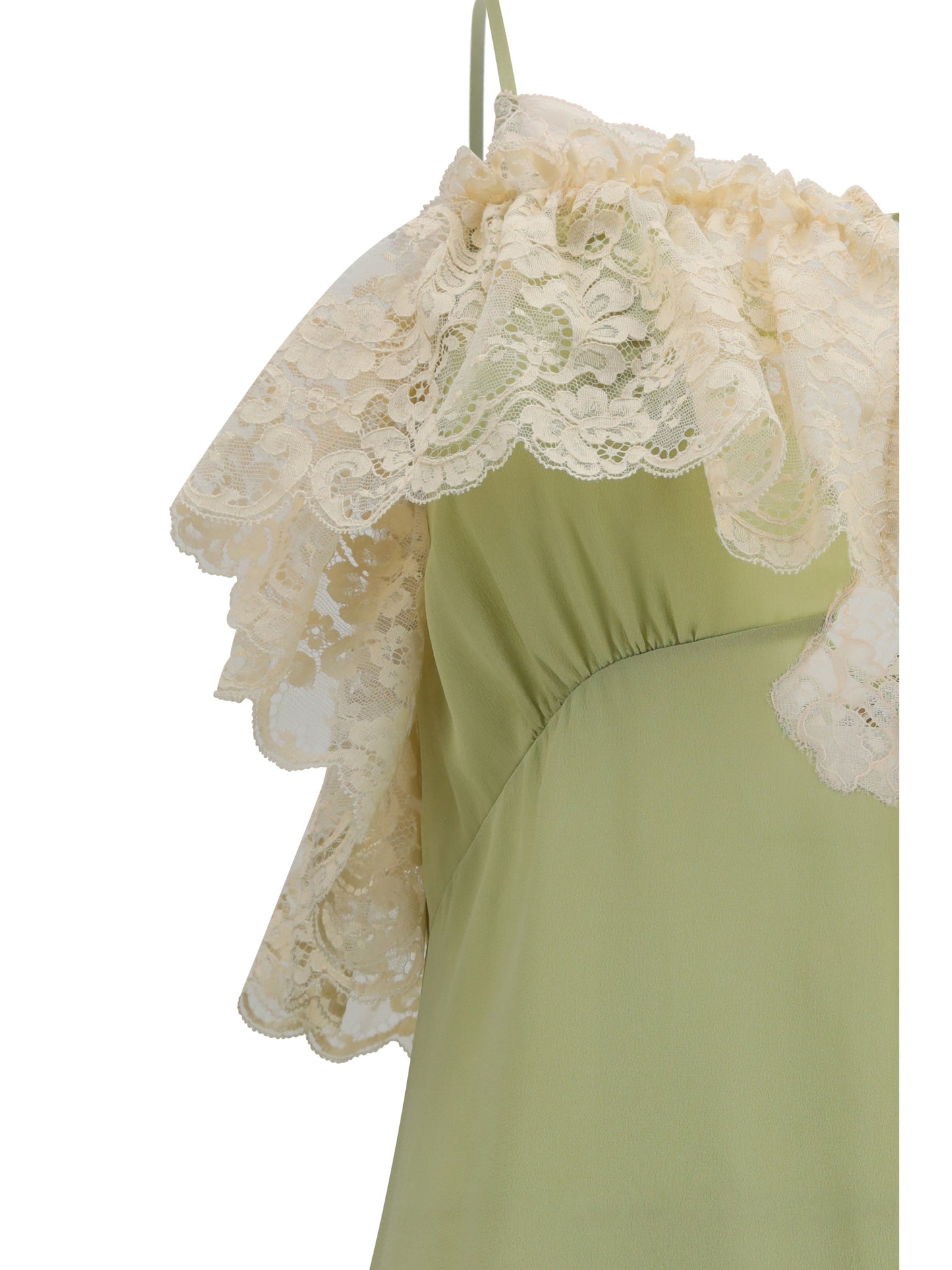 Chloé Women Silk Dress With Lace Details CHLOE