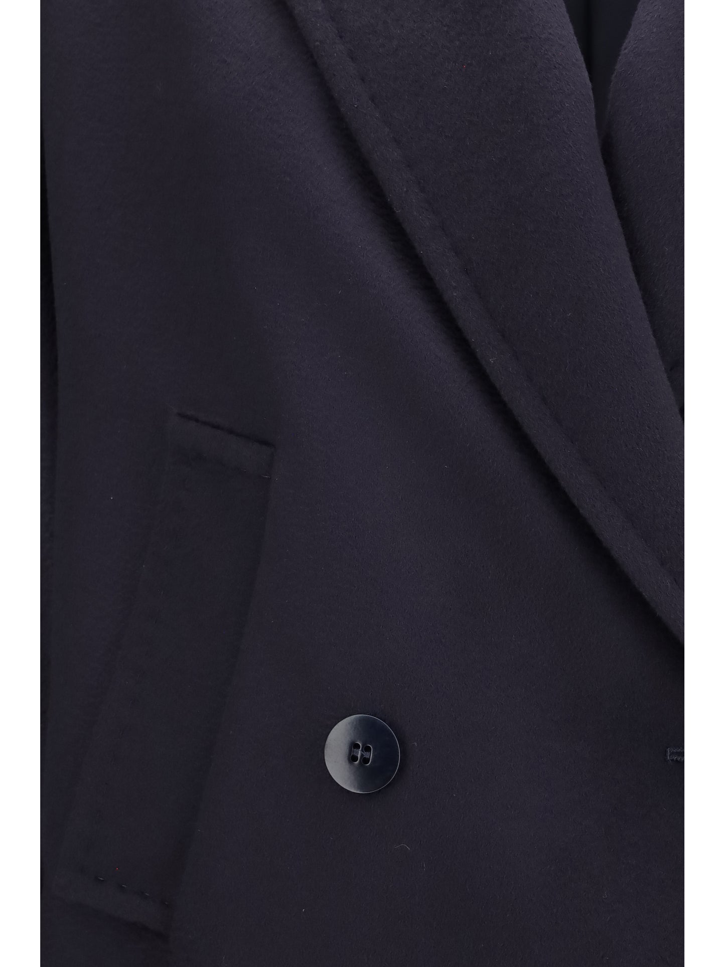 Max Mara Studio Women Double Breasted Wool Drap Coat MAX MARA STUDIO