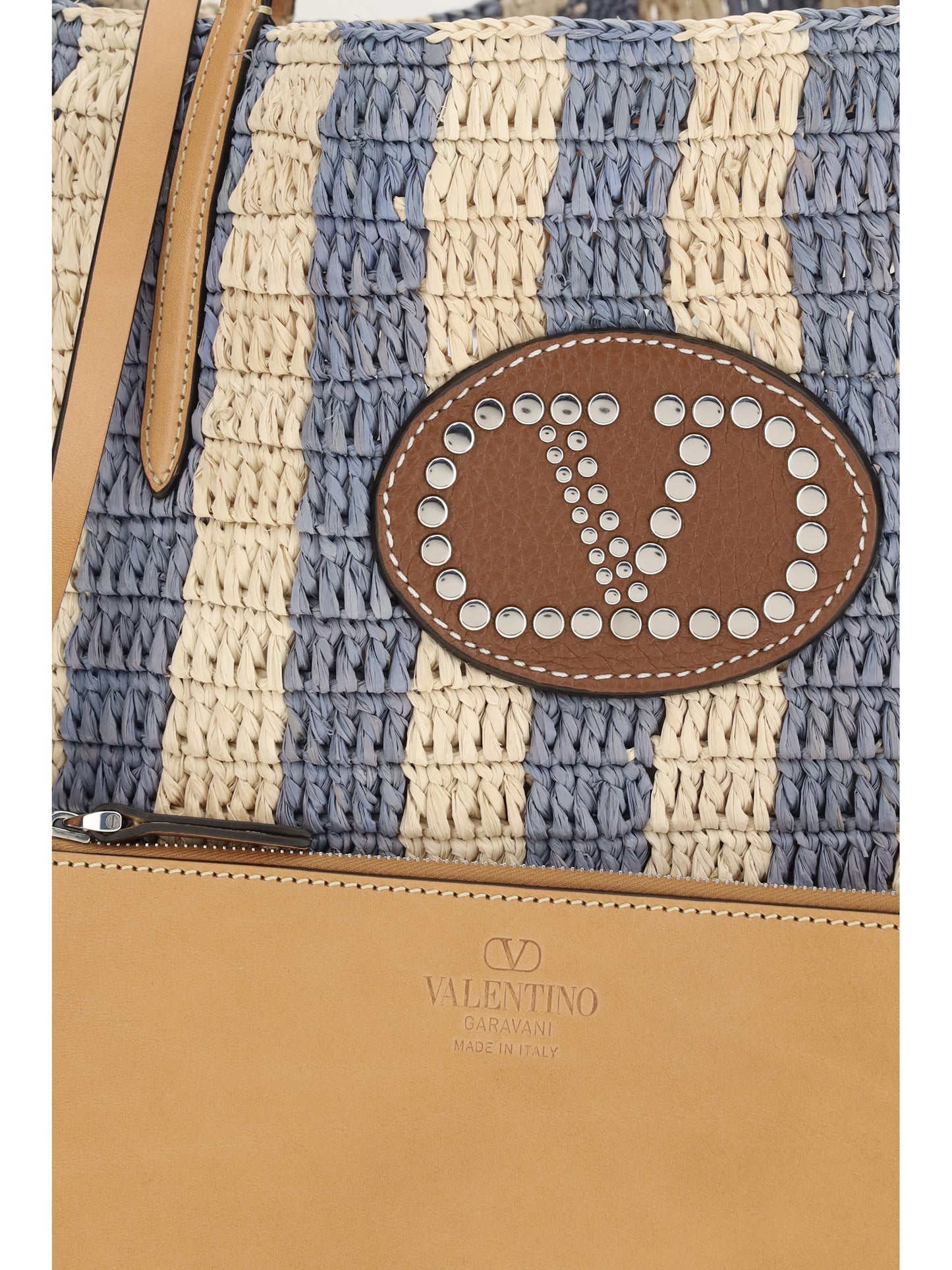 Valentino Garavani Women Striped Raffia Bucket Bag VALENTINO GARAVANI
