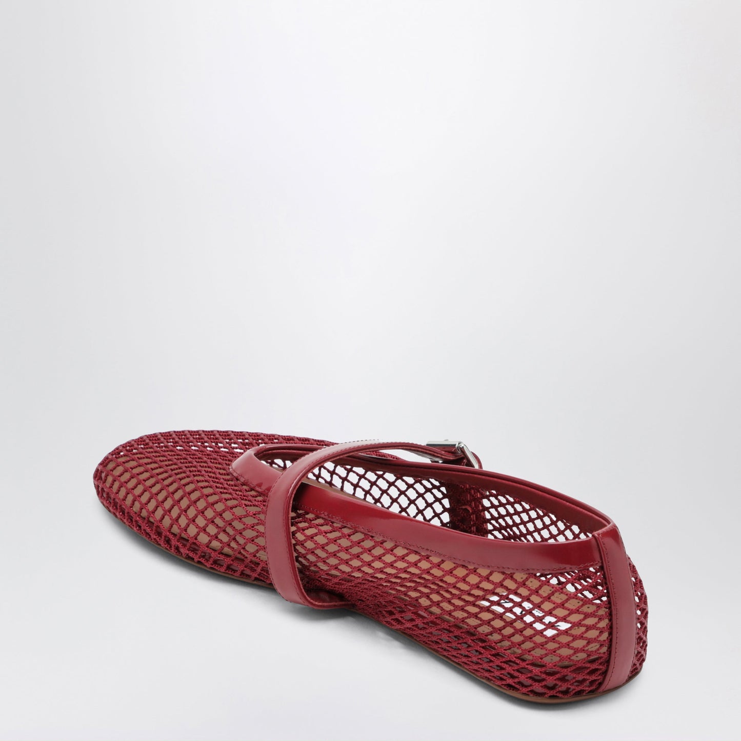 Alaia Red Mesh And Patent Leather Flat Ballet Flats Women ALAIA