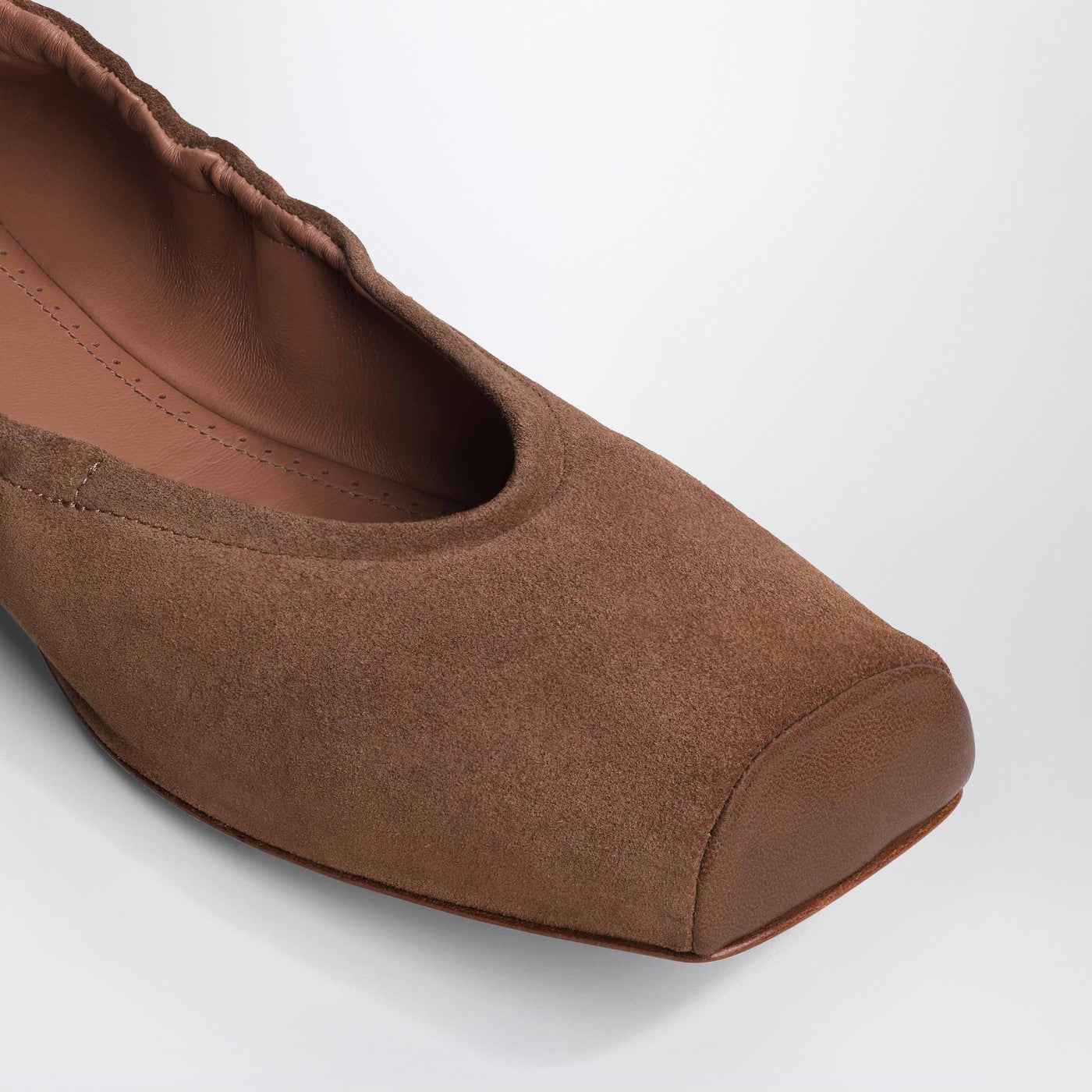 Alaia Two-Tone Ballerina With Square Toe In Brown Women ALAIA