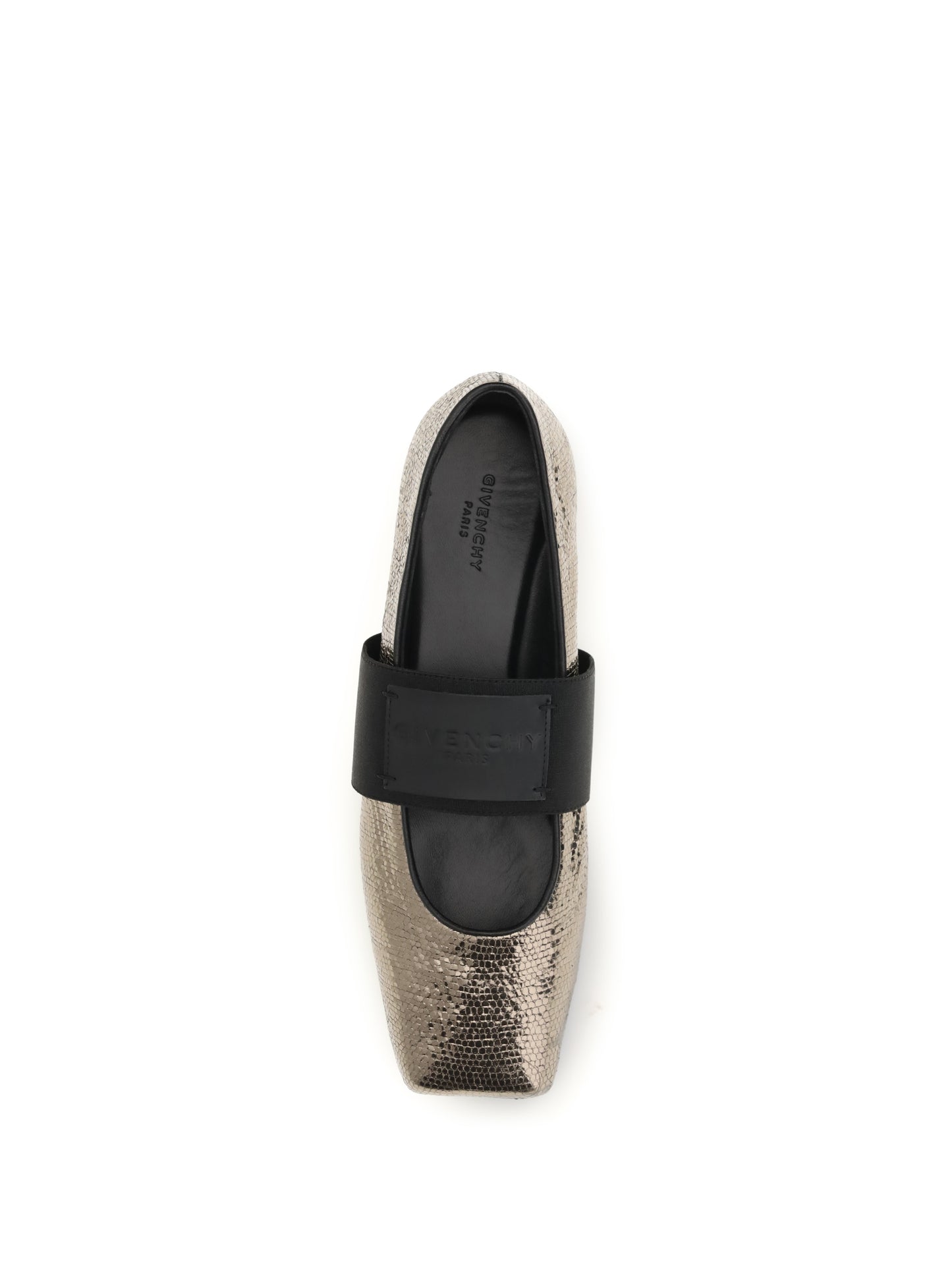 Givenchy Women Sliced Square Ballerinas In Textured Leather GIVENCHY