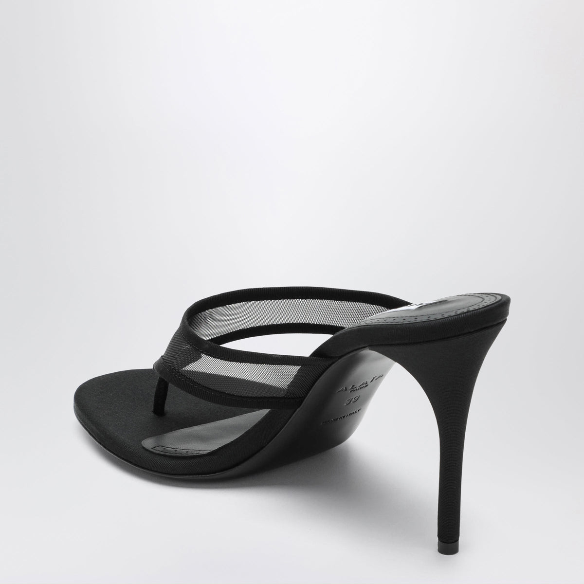 Alaia Black Mesh Flip-Flop Mules Women ALAIA