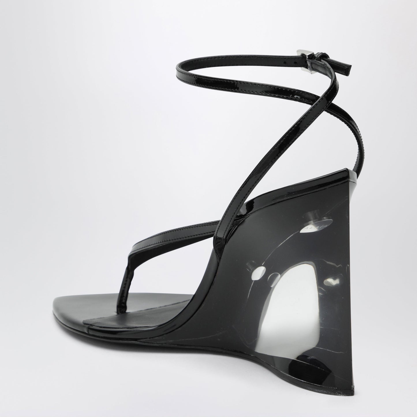 Alaia Black Invisible Thong Sandals With Wedge Women ALAIA