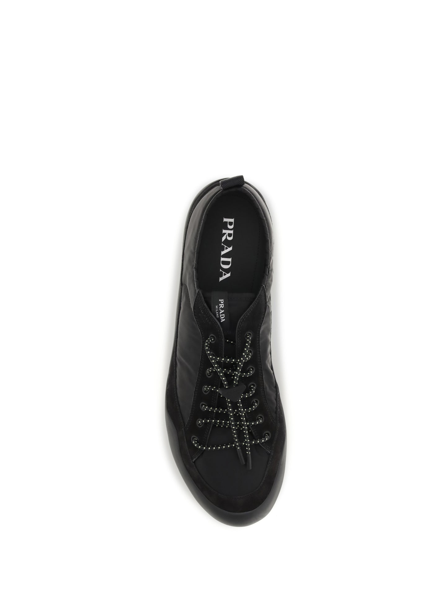 Prada Men Leather And Fabric Sneakers PRADA