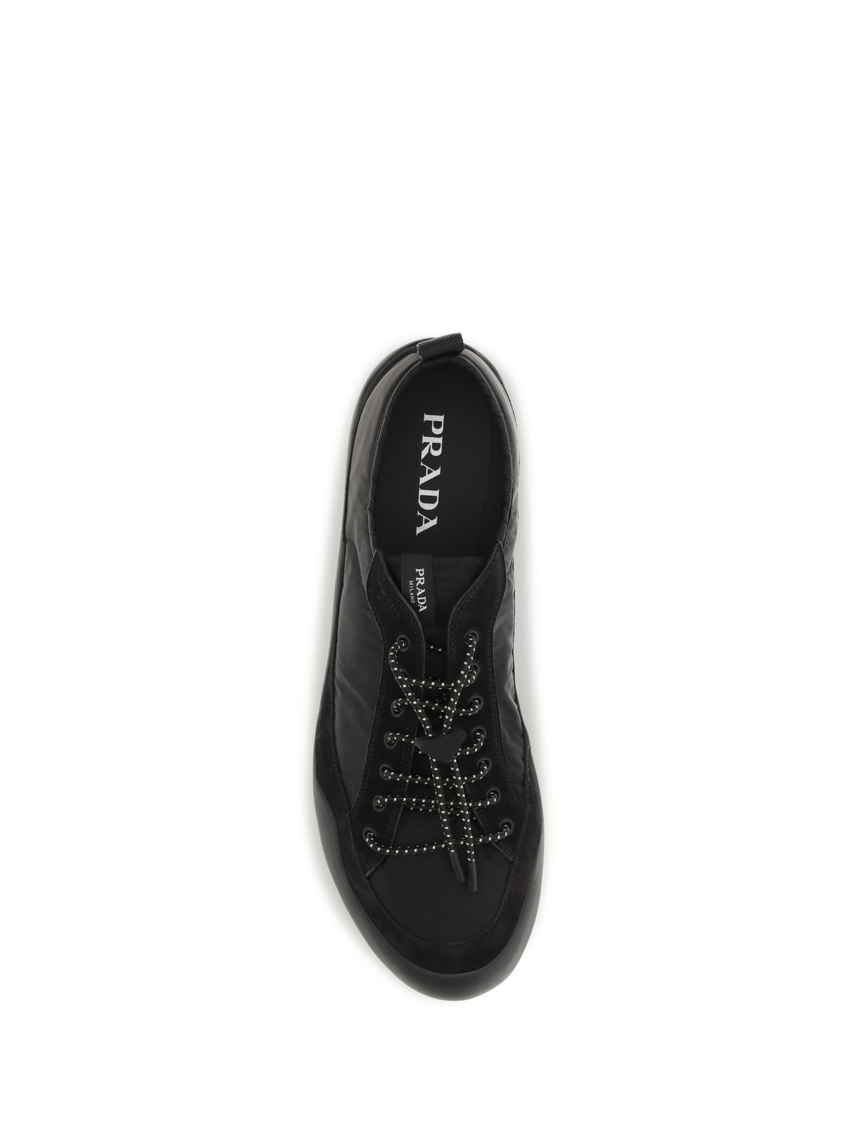 Prada Men Leather And Fabric Sneakers PRADA