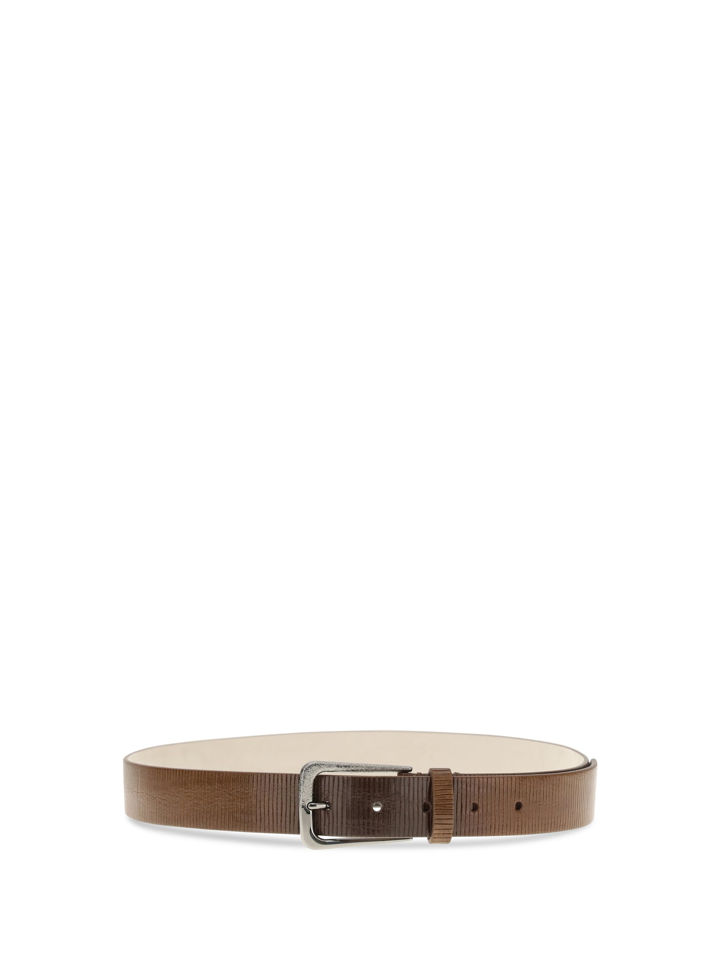 Brunello Cucinelli Women Carved Leather Belt With Shimmering Buckle BRUNELLO CUCINELLI