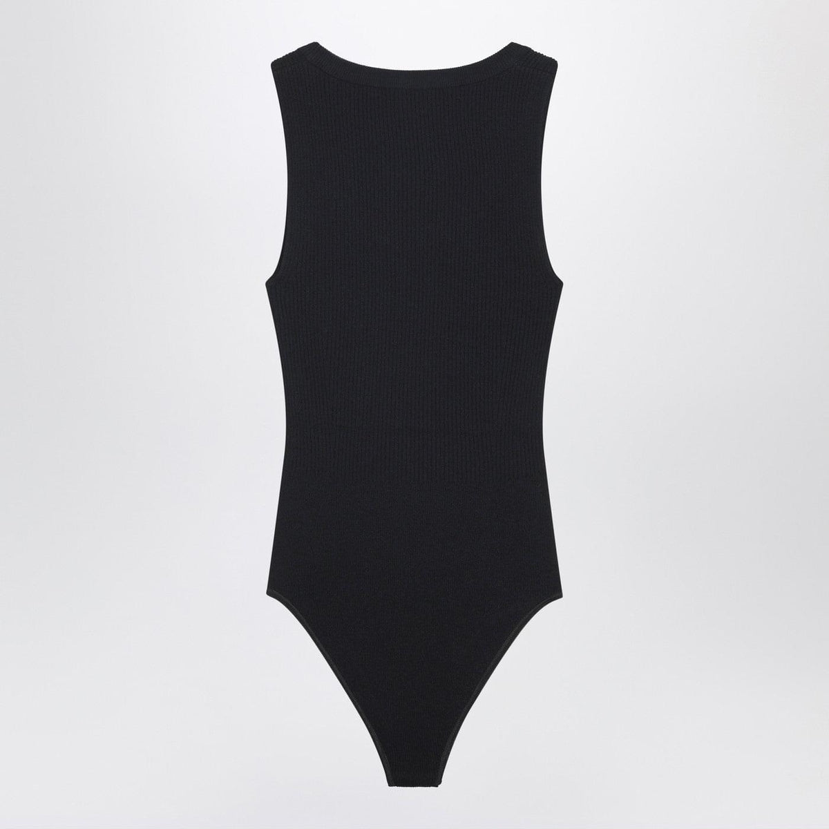 Alaia Black Ribbed Knit Bodysuit Women ALAIA