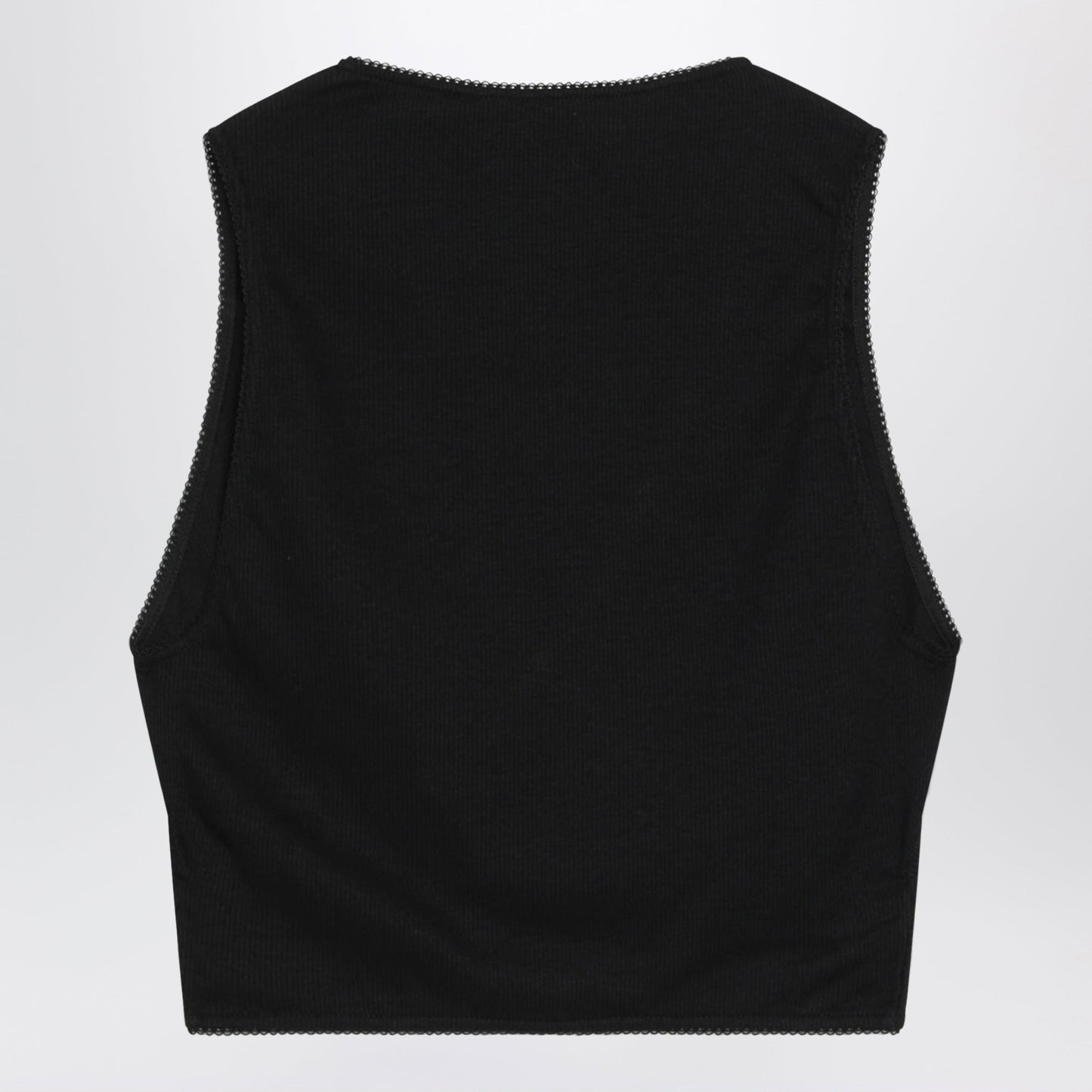 Alaia Black Cotton-Blend Wrap Top Women ALAIA
