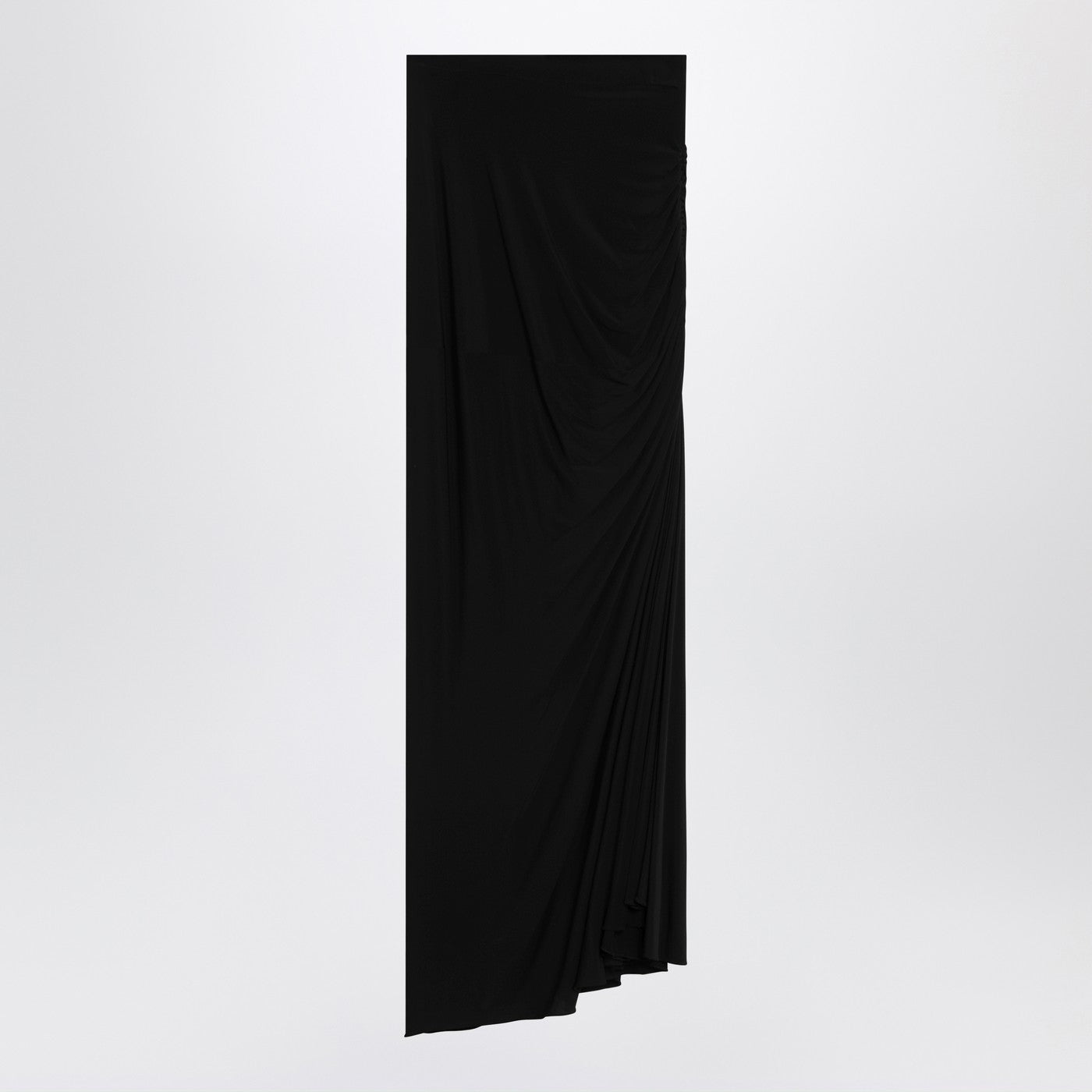 Alaia Long Draped Black Skirt In Jersey Women ALAIA