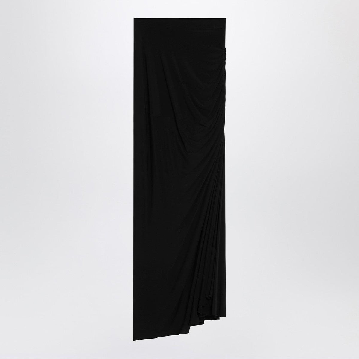 Alaia Long Draped Black Skirt In Jersey Women ALAIA