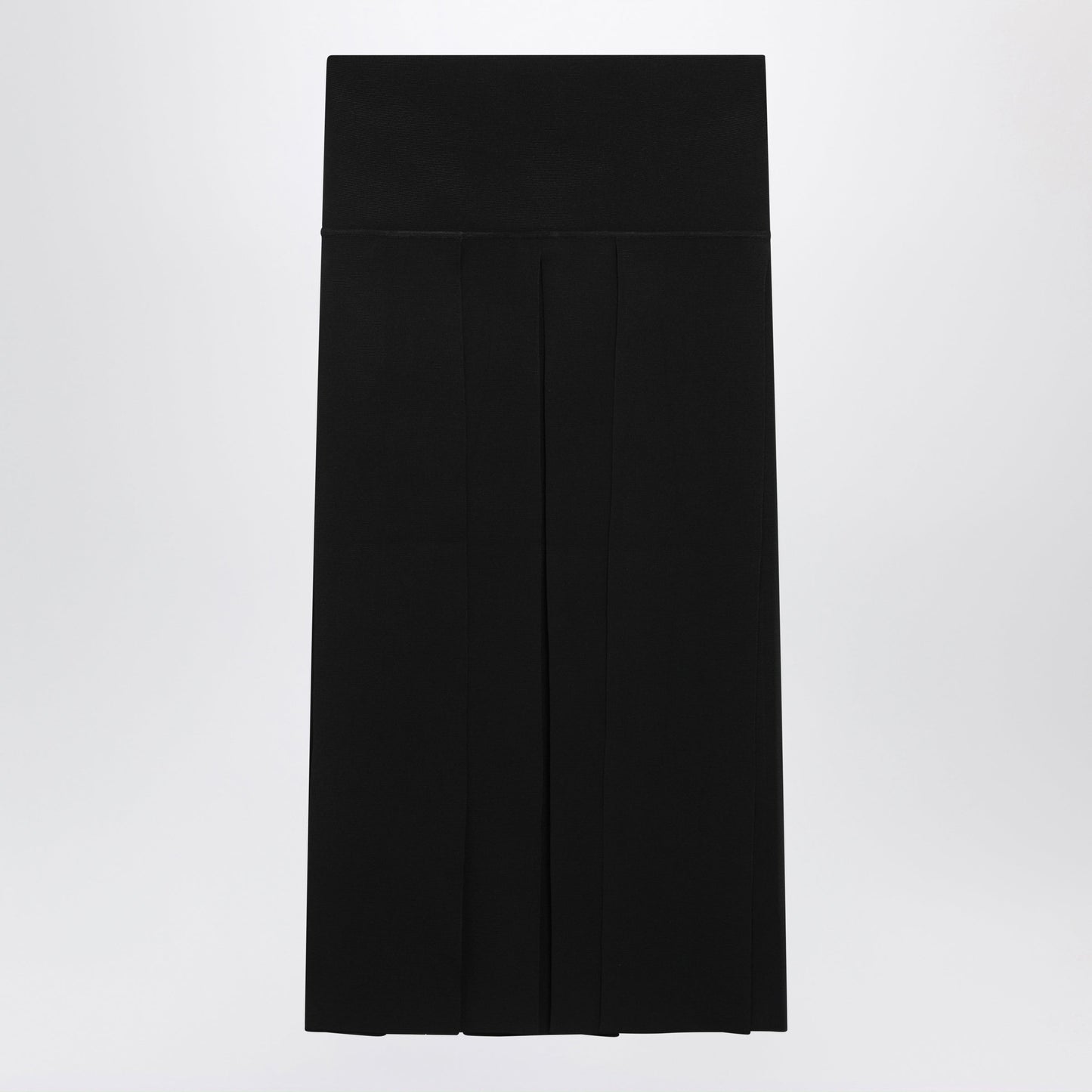 Alaia Pleated Black Midi Skirt In Silk Blend Women ALAIA