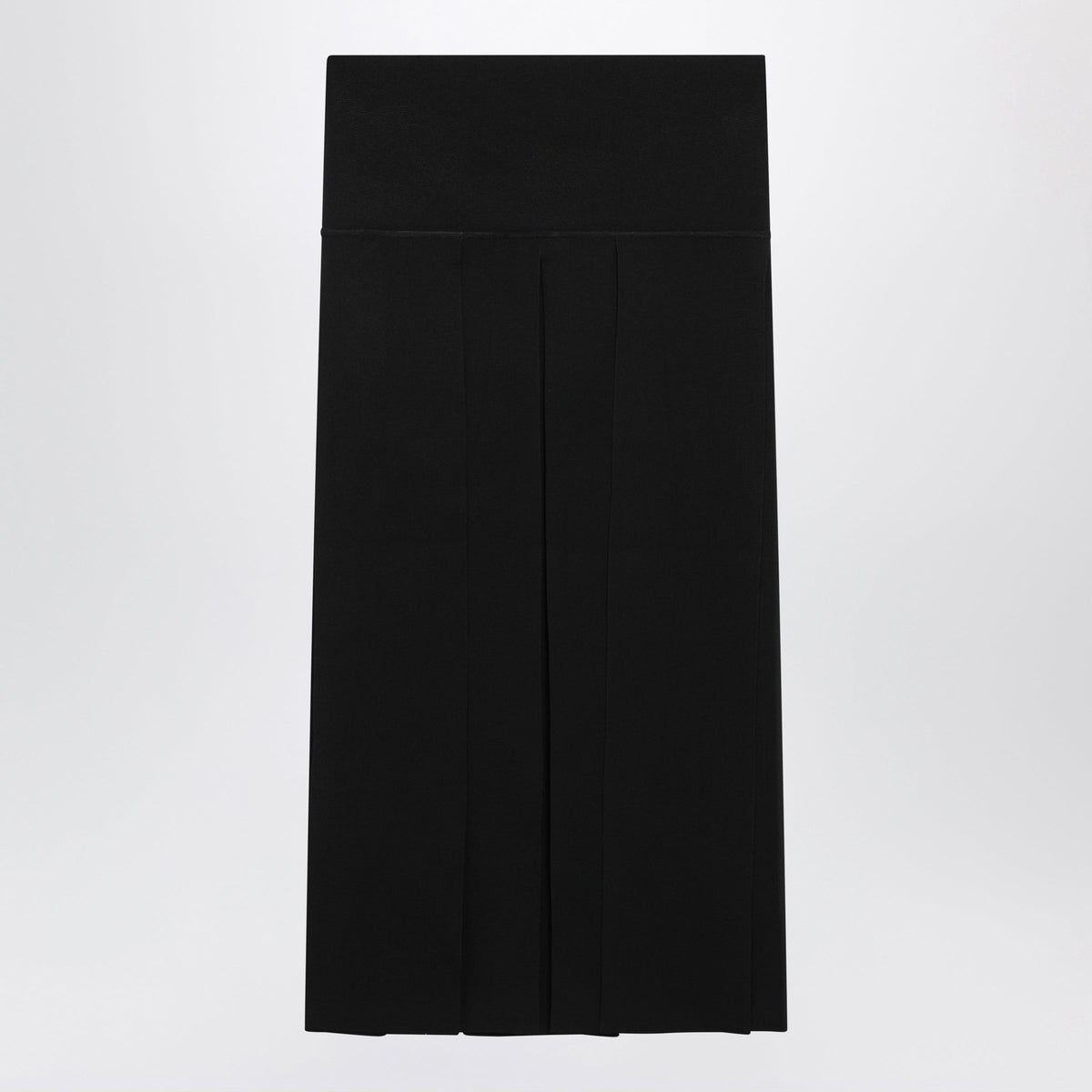 Alaia Pleated Black Midi Skirt In Silk Blend Women ALAIA