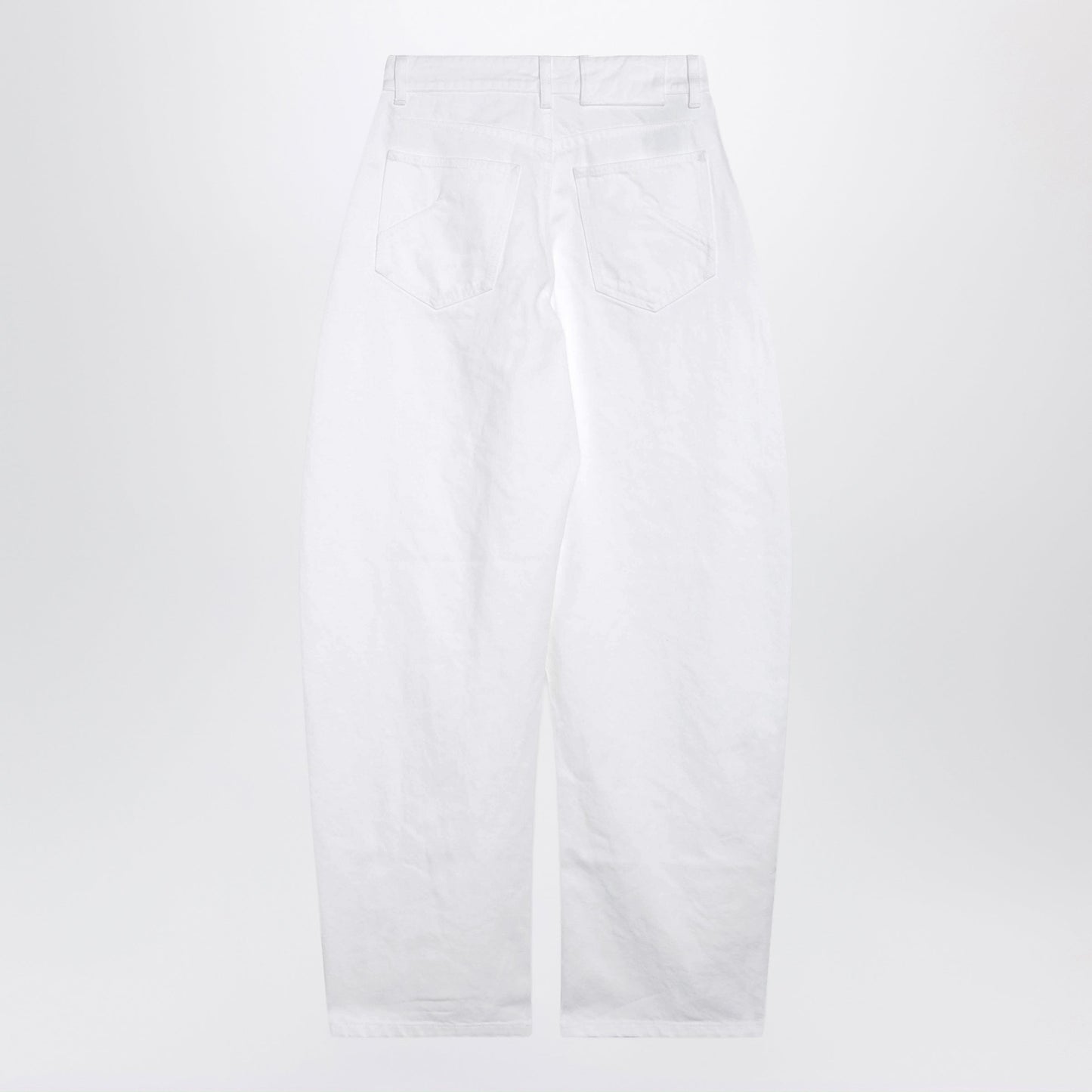 Alaia High-Waisted Curved-Leg White Denim Jeans Women ALAIA