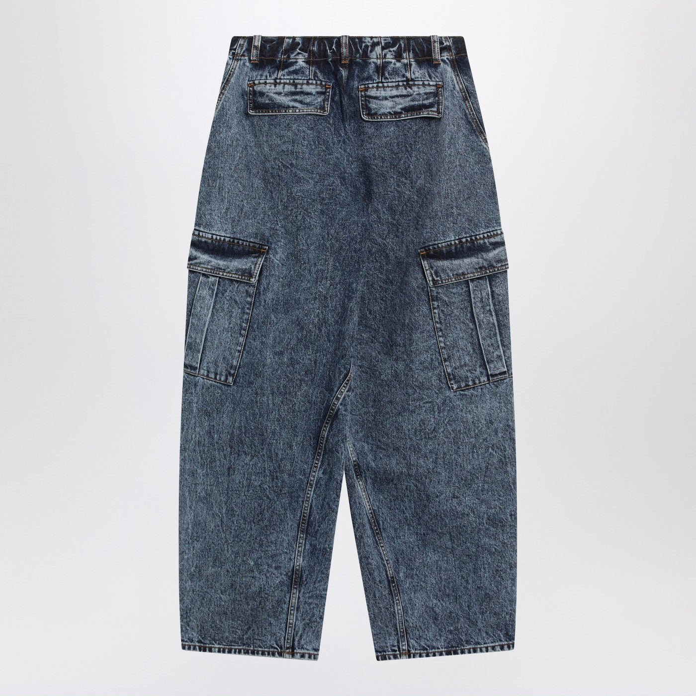 Alaia Blue Washed Denim Cargo Trousers Women ALAIA