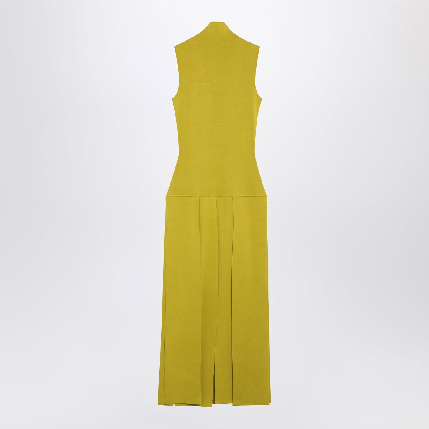 Alaia Lime Pleated Knit Maxi Dress Women ALAIA