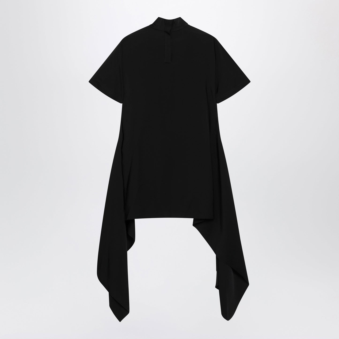 Alaia Black Mock-Neck Mini Dress In Cotton Blend Women ALAIA