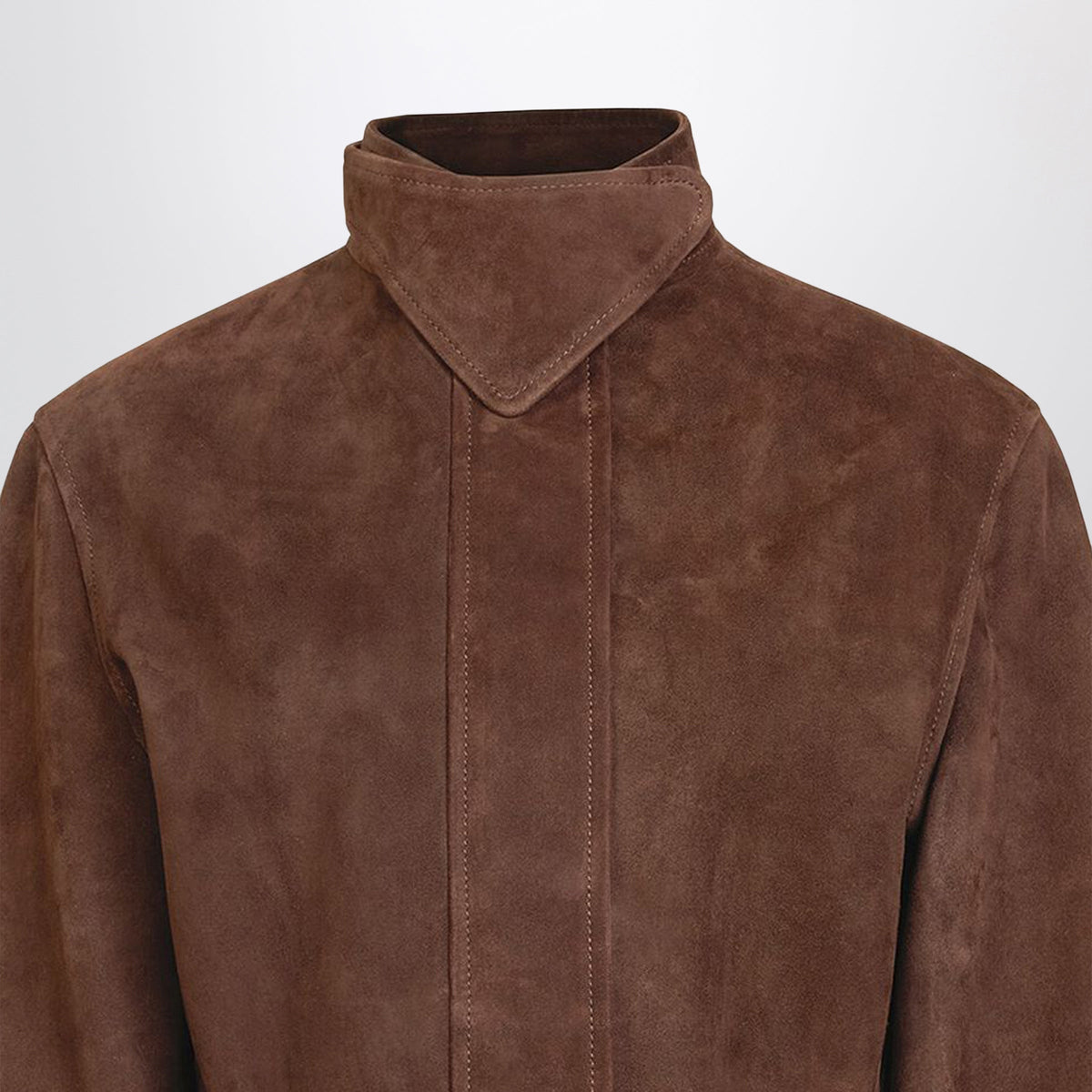 Alaia Peplum Suede Jacket In Chocolate Goat Leather Women ALAIA
