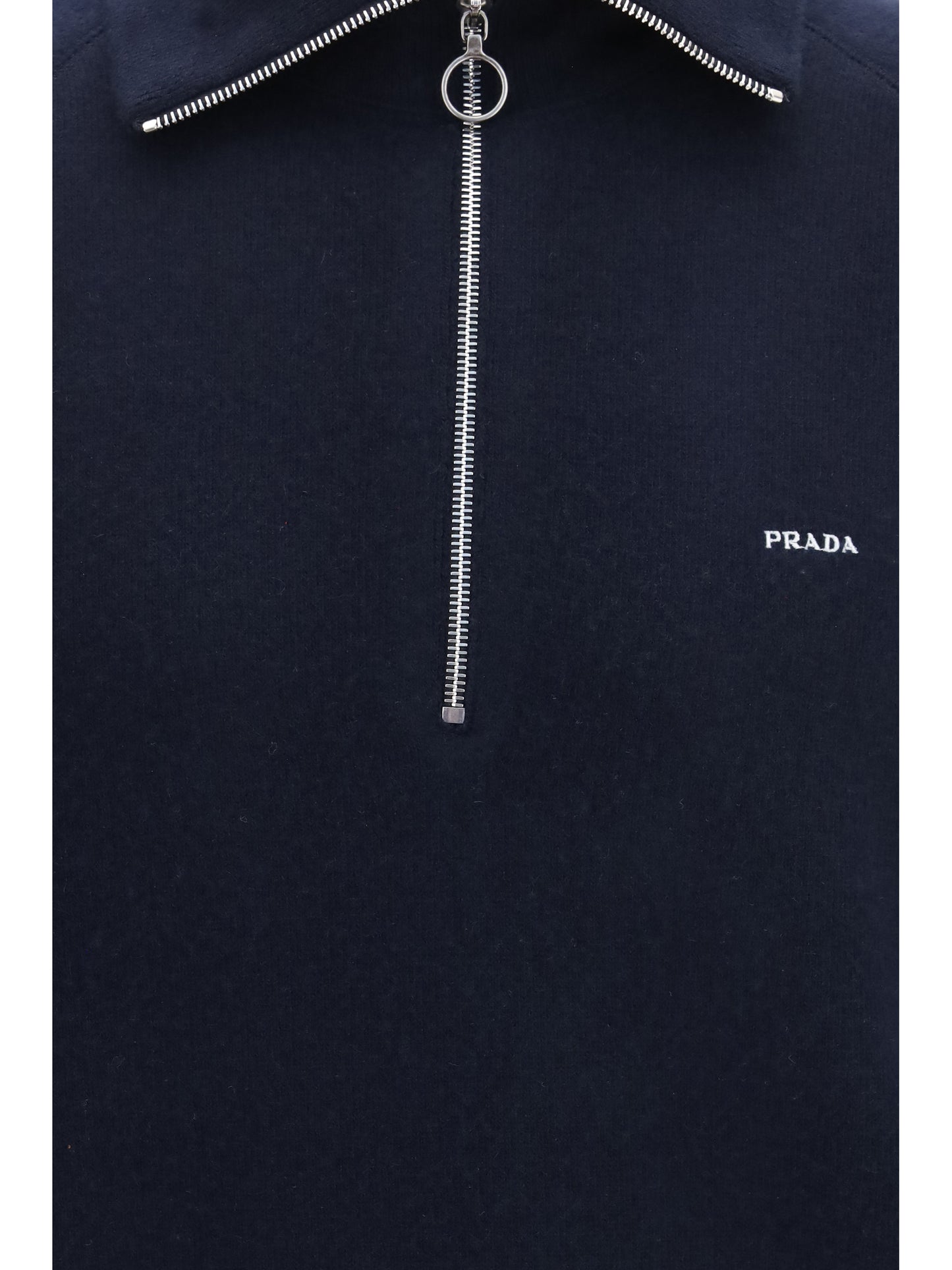 Prada Men Half-Zip Wool And Cashmere Sweater PRADA