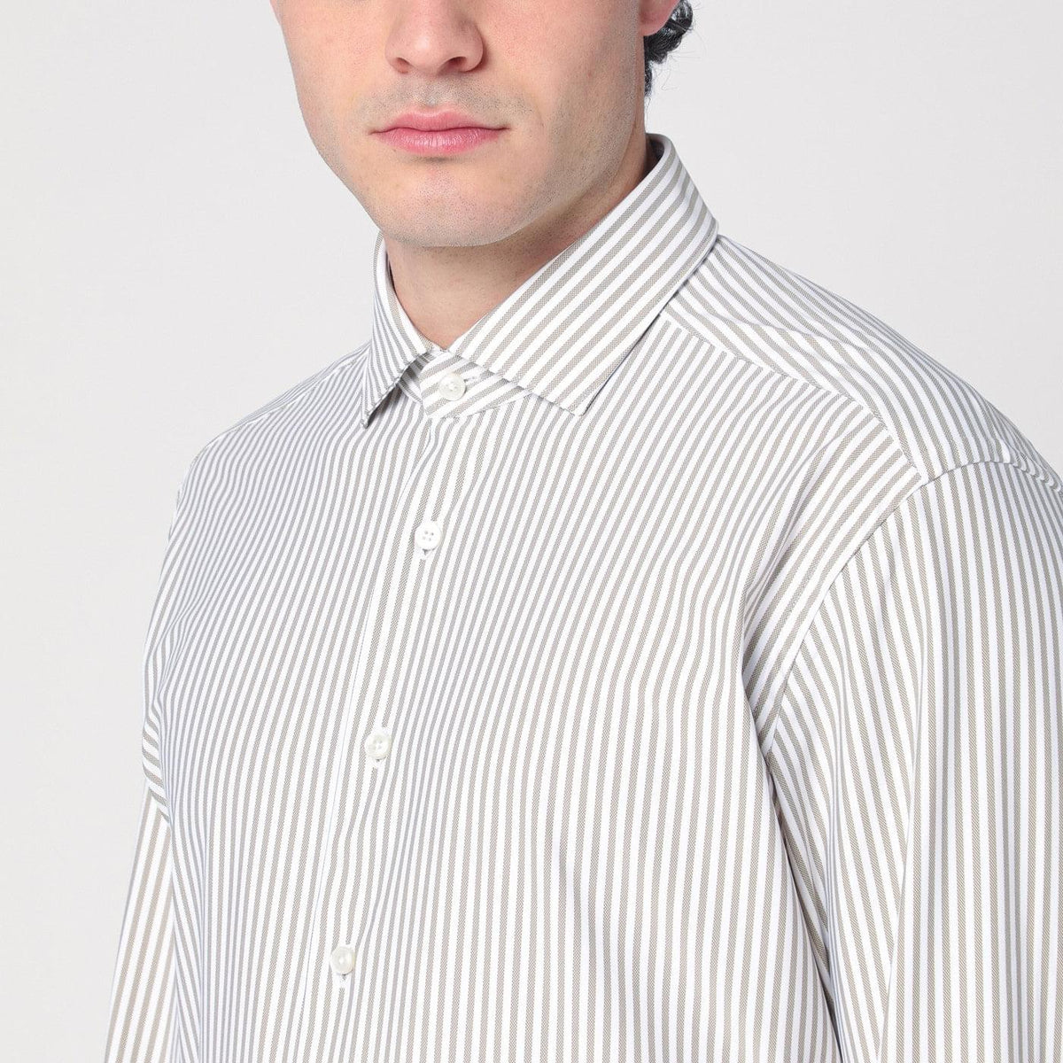 Xacus White/Beige Cotton Shirt Men XACUS