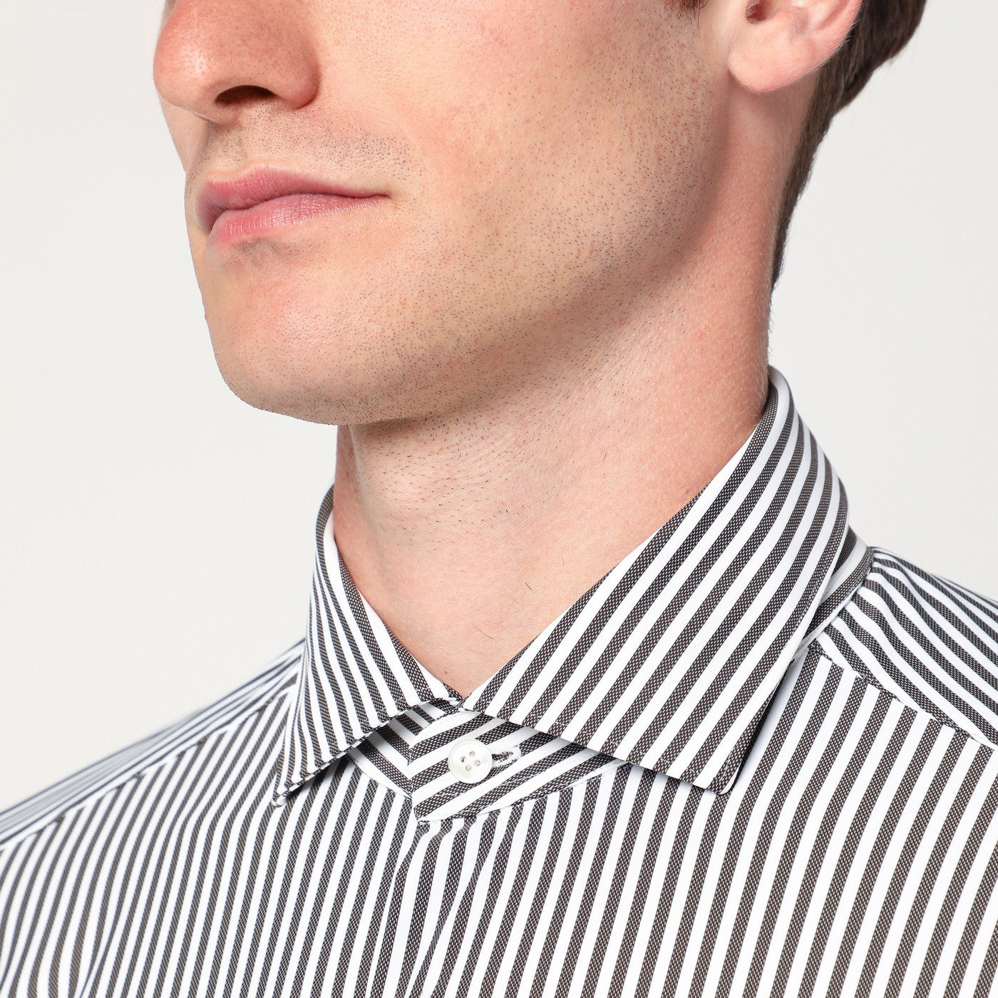 Xacus White Striped Active Twill Shirt Tailor Fit Men XACUS