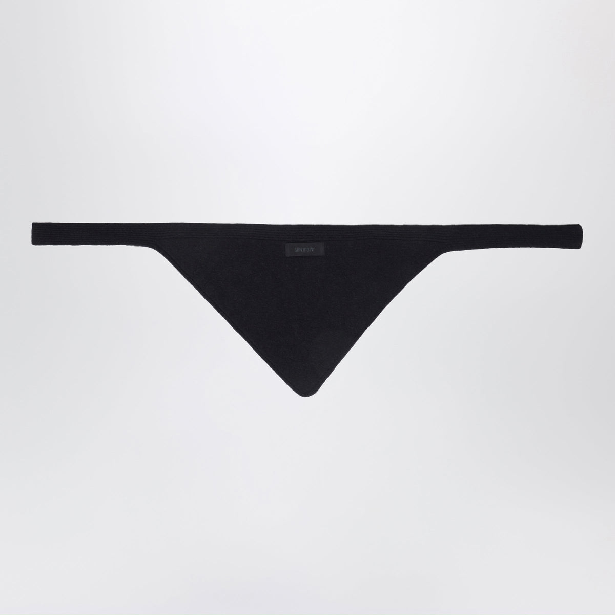 Jacquemus Black Gros Grain Scarf In Alpaca Blend Women JACQUEMUS