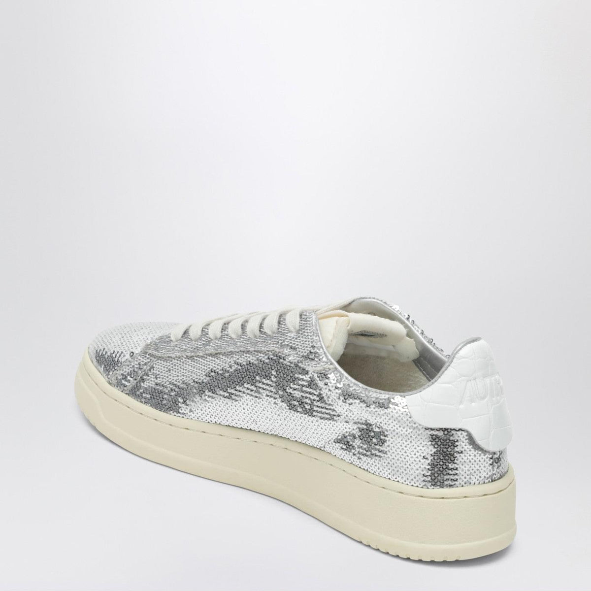 Autry Dallas Sparkling Sneakers In Grey/White Sequins Women AUTRY