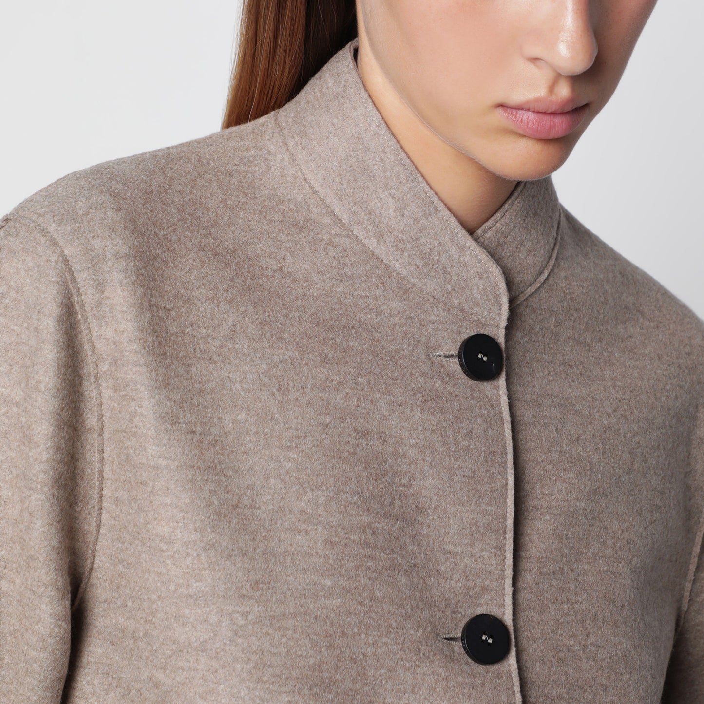 Harris Wharf London Beige Melange Wool Jacket Women HARRIS WHARF LONDON