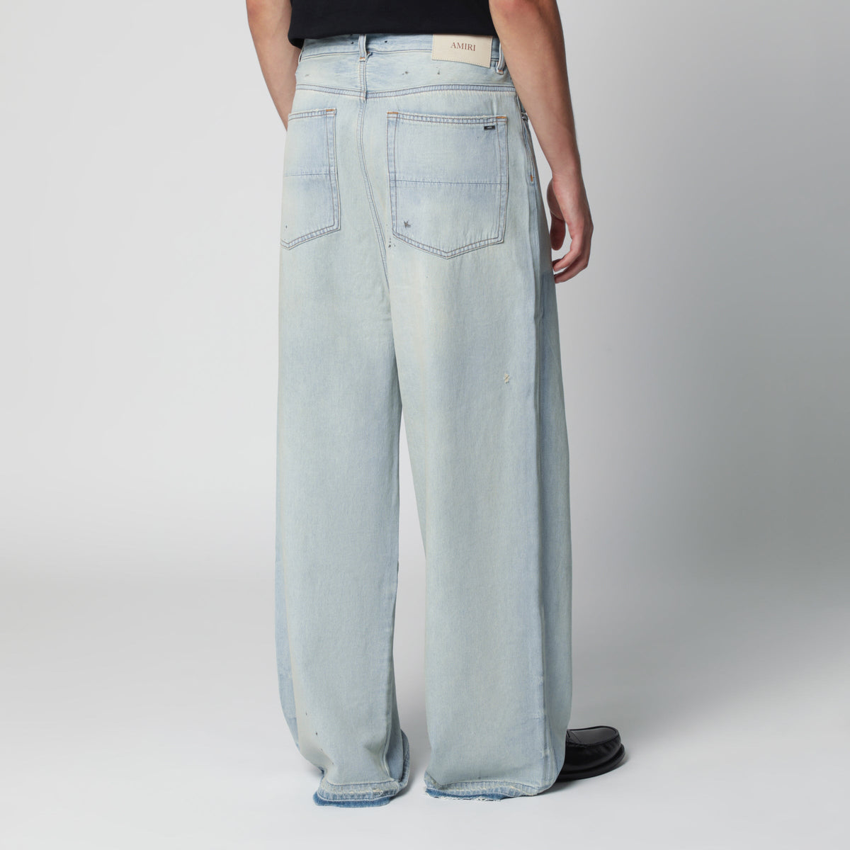 Amiri Light Blue Washed Wide-Leg Jeans Men AMIRI