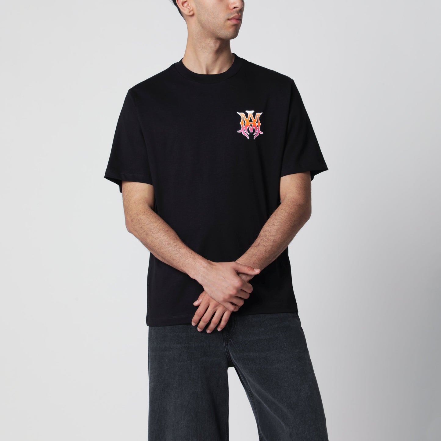Amiri Black T-Shirt With Logo Print Men AMIRI