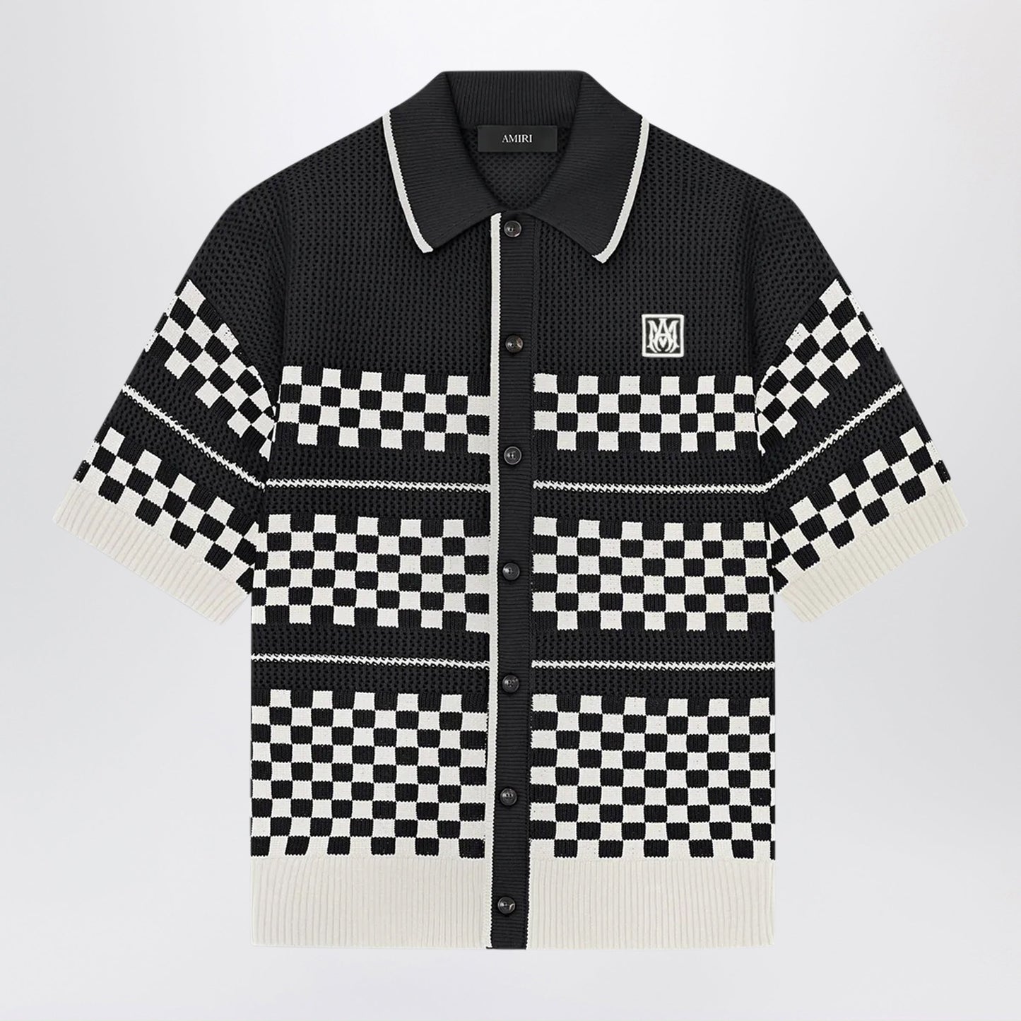 Amiri Checkered Mesh Sweater With Logo Embroidery Men AMIRI