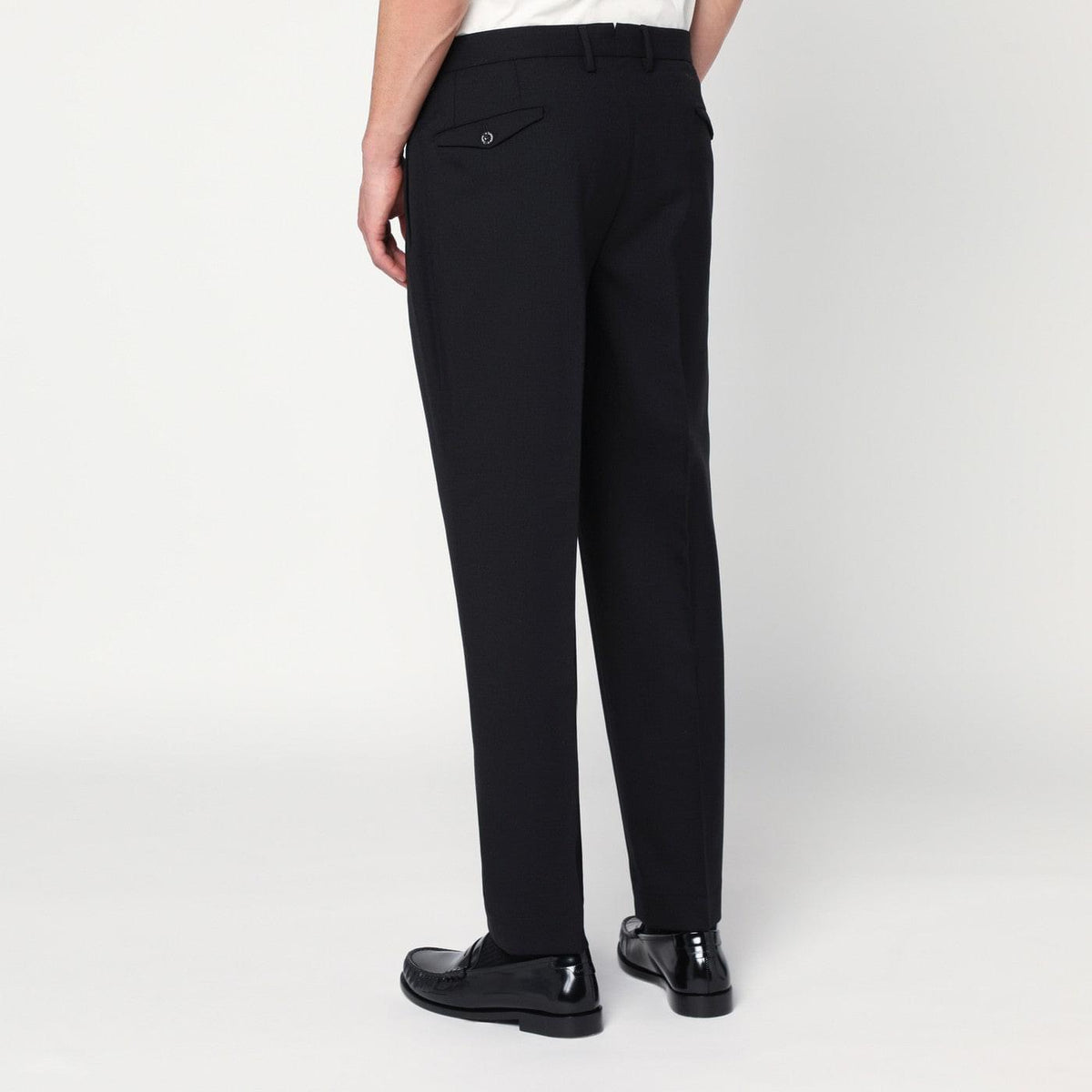 Santaniello Black Wool Pants Men Santaniello