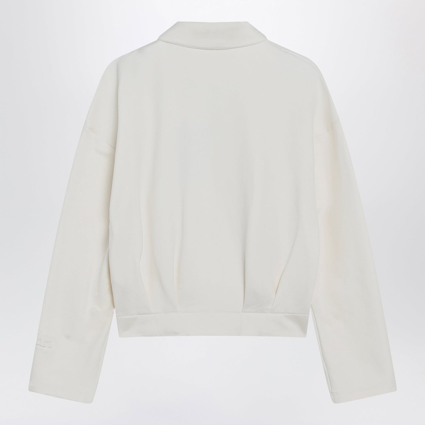 Max Mara White Cropped Sweatshirt In Silk Blend Women MAX MARA