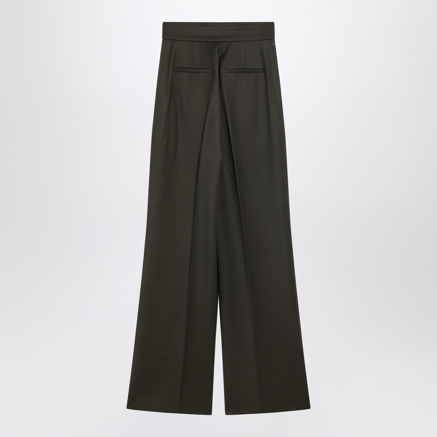 Max Mara Moss Green Wide-Leg Wool Trousers Women MAX MARA