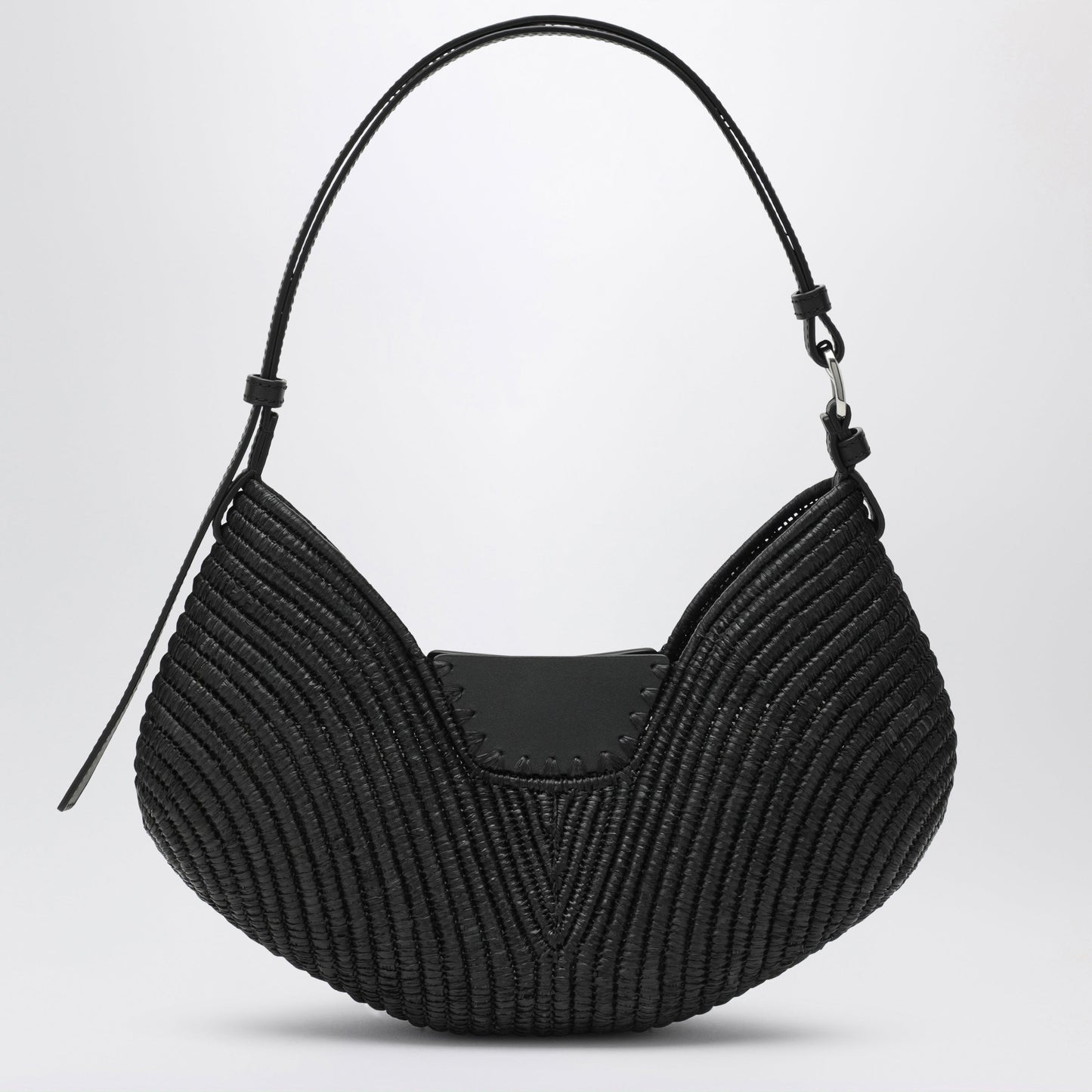 Loewe Medium Loewe Swing Bag In Raffia And Black Leather Women LOEWE