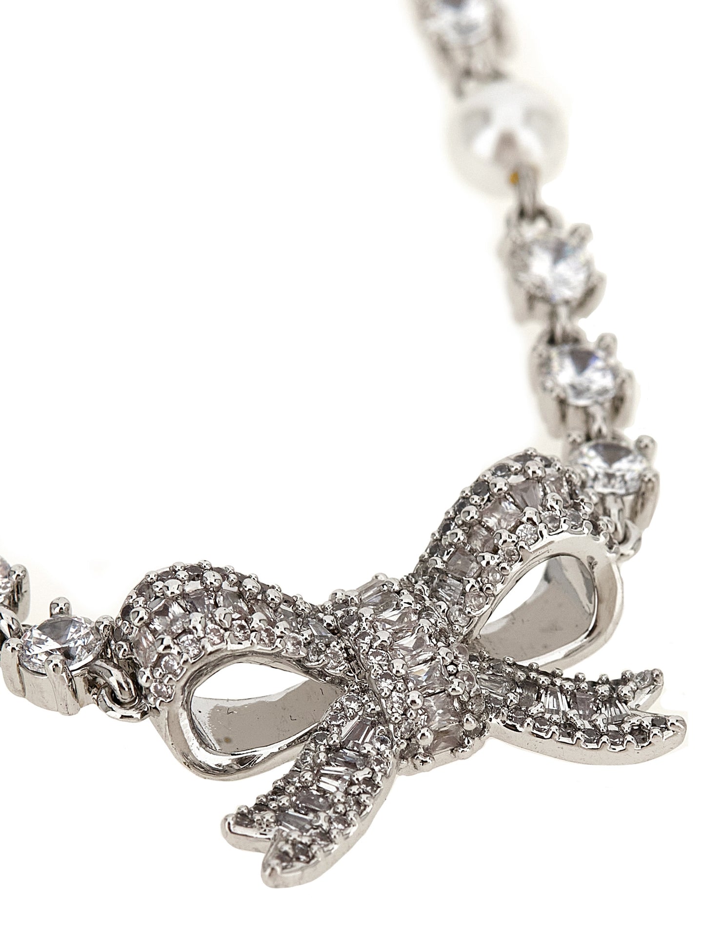 Self Portrait Women 'Crystal Pearl Bow' Necklace SELF-PORTRAIT