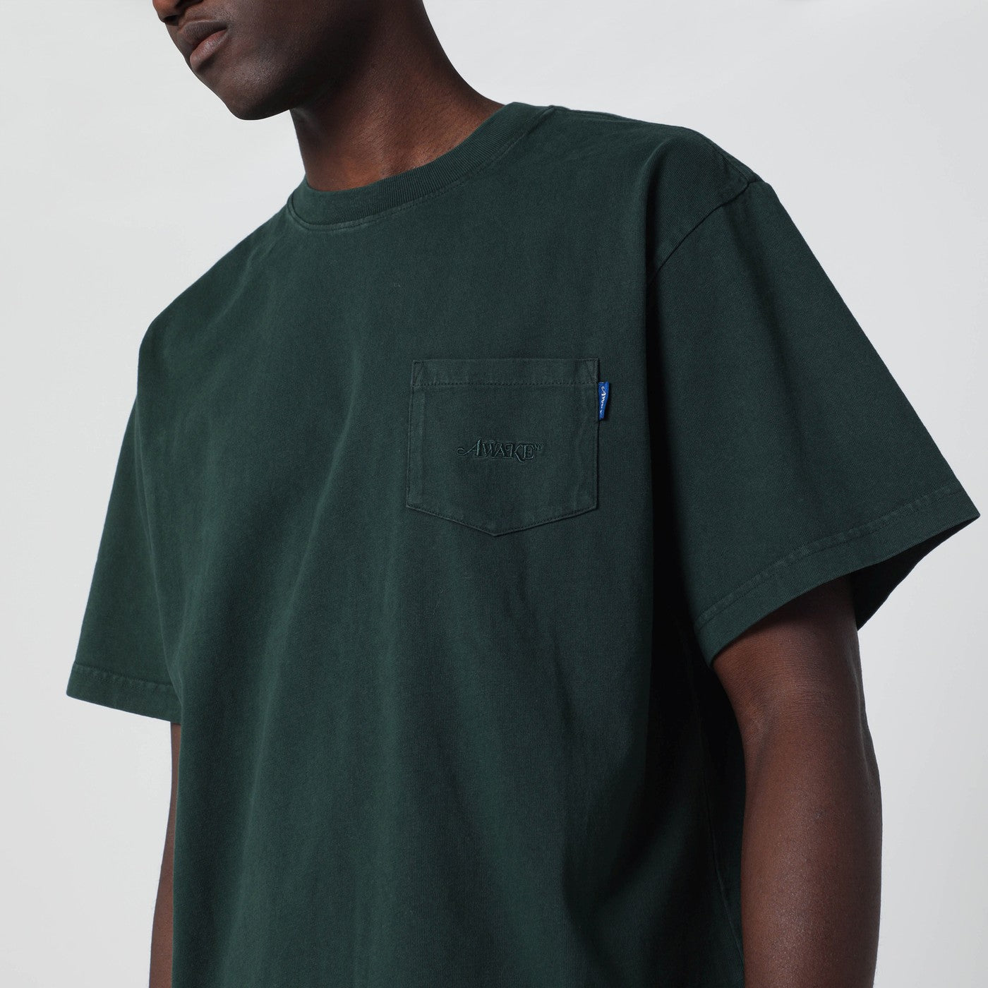 Awake Ny Green Crewneck T-Shirt With Logo Men Awake NY
