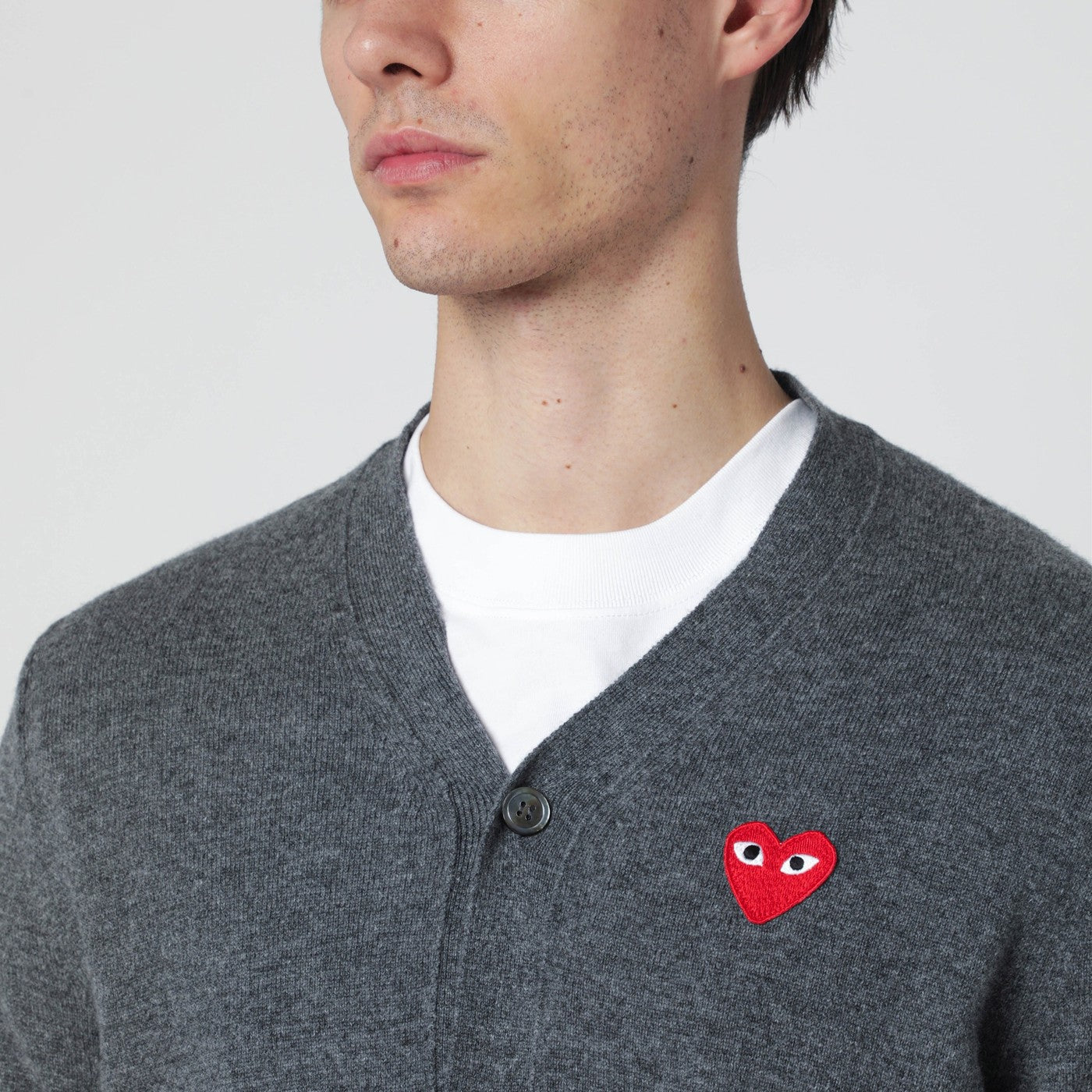Comme Des Garã§Ons Shirt Grey Wool Cardigan Men COMME DES GARCONS SHIRT