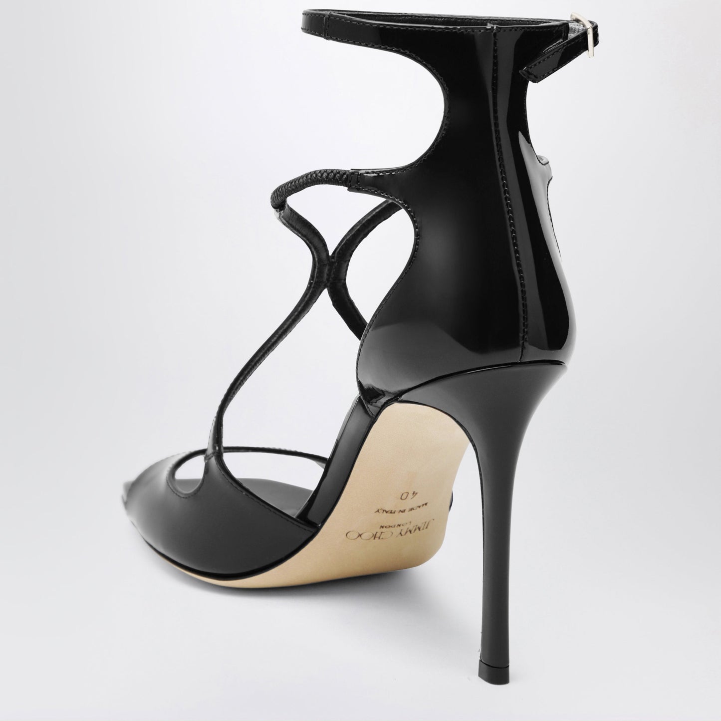 Jimmy Choo Azia Sandals In Black Patent Leather Women JIMMY CHOO