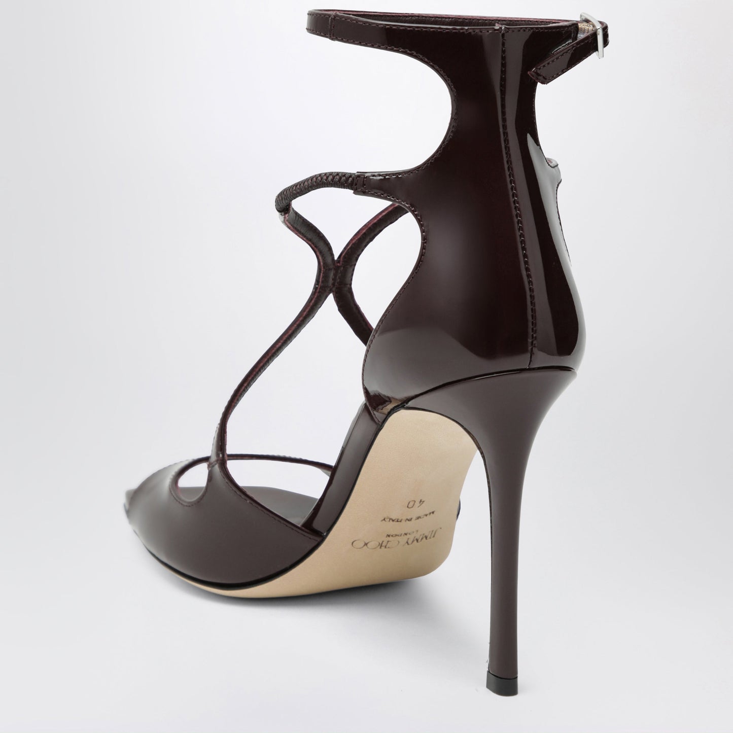 Jimmy Choo Azia Sandals In Deep Red Patent Leather Women JIMMY CHOO