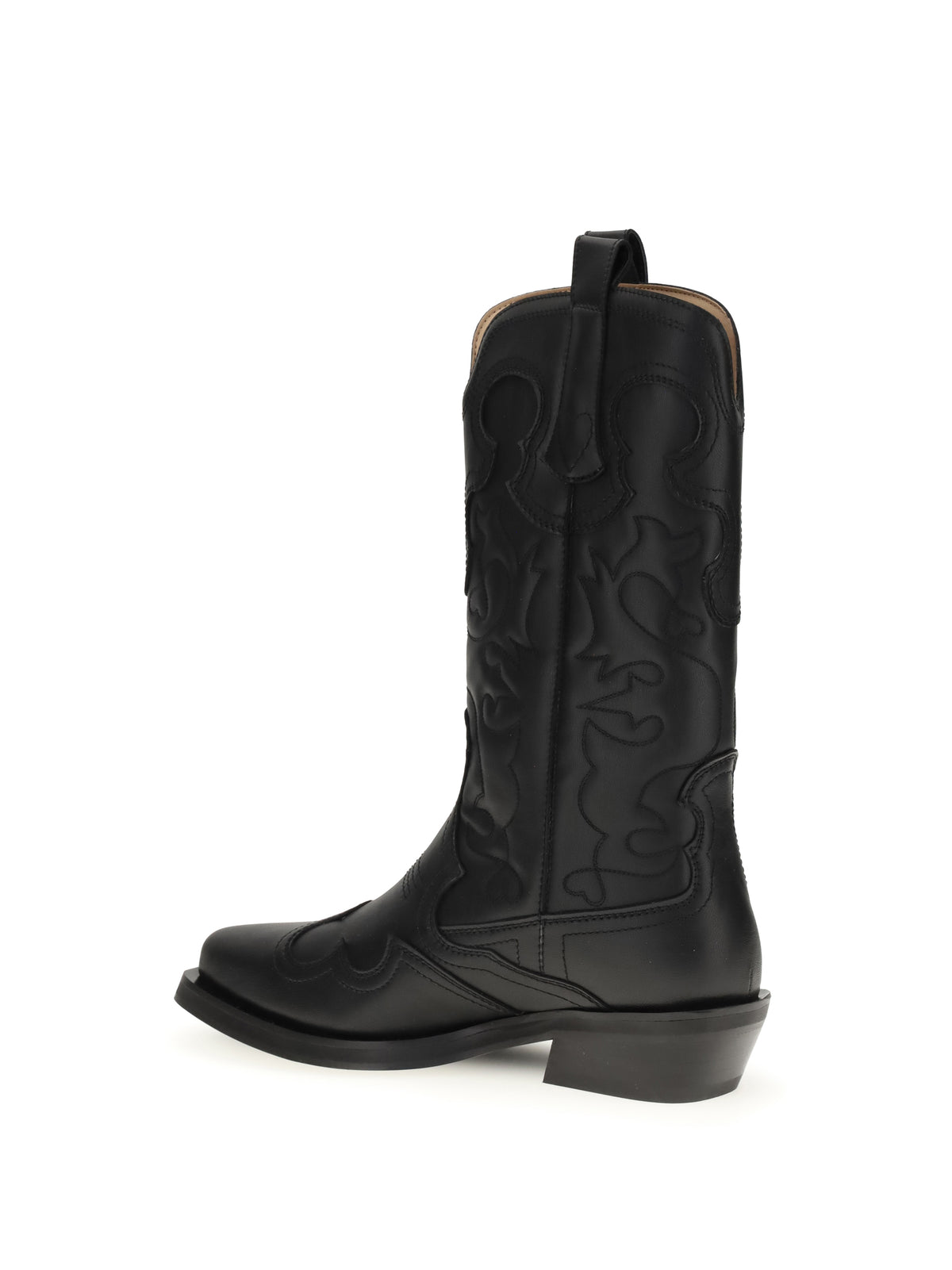 Ganni Women Embroidered Western Boots