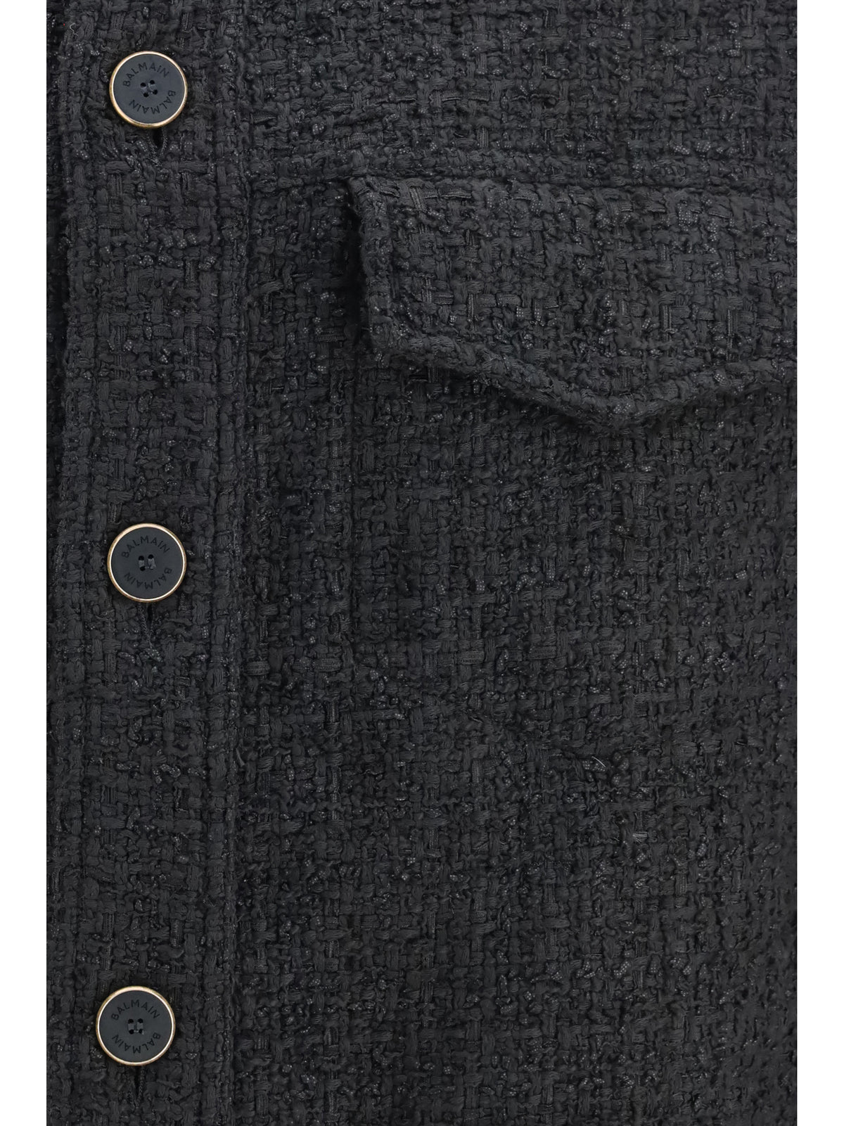 Balmain Men Tweed Buttoned Jacket