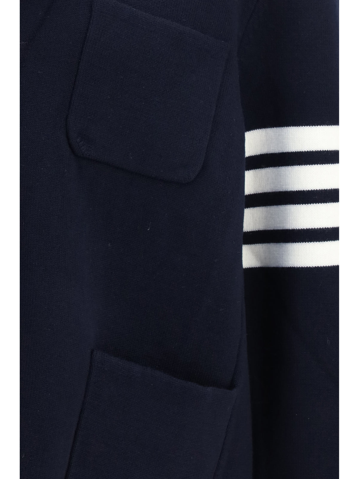 Thom Browne Men Single-Breasted Wool Jacket With Four-Bar Sleeve Detail