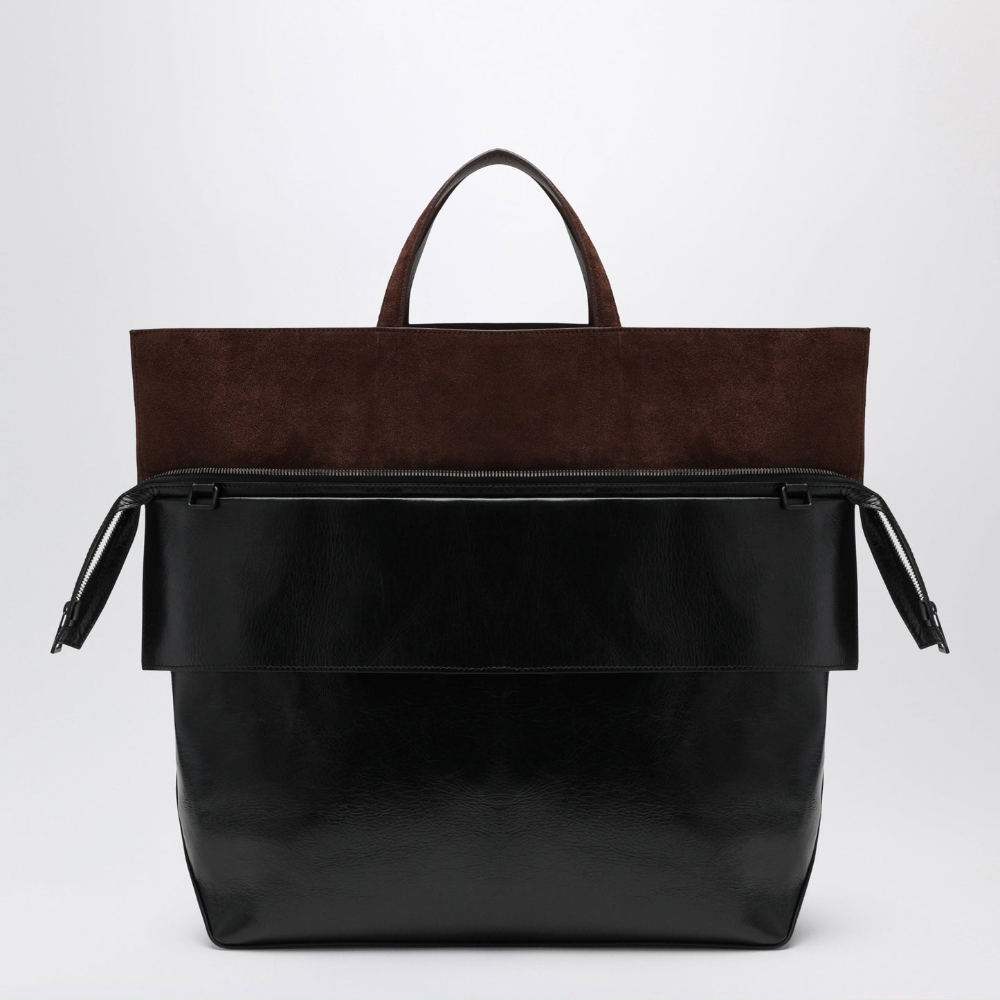 Loewe Large Switch Tote Bag In Black/Espresso Leather And Suede Men LOEWE