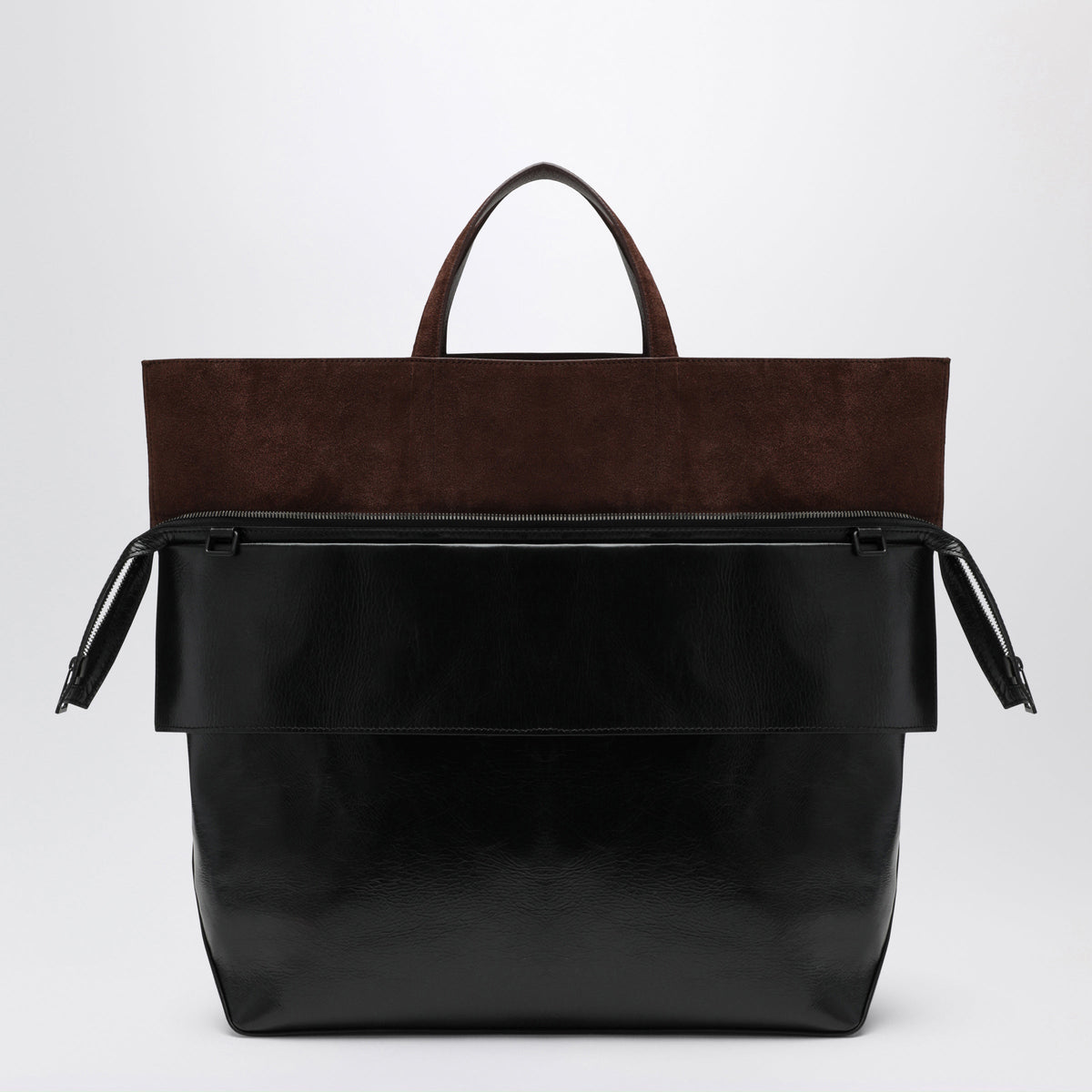 Loewe Large Switch Tote Bag In Black/Espresso Leather And Suede Men LOEWE