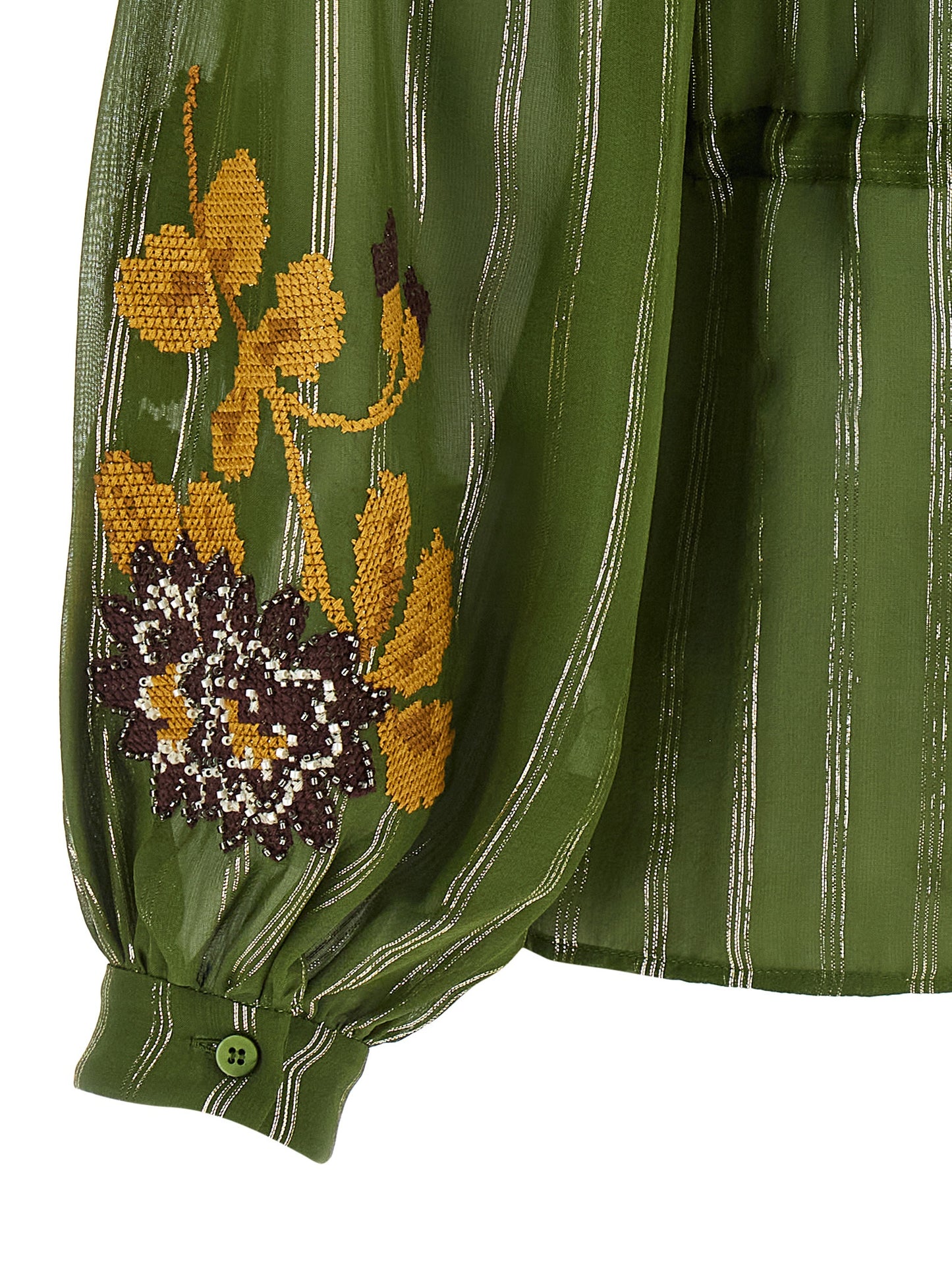 Valentino Garavani Women Valentino Garavani Embroidered Lurex Silk Shirt VALENTINO GARAVANI
