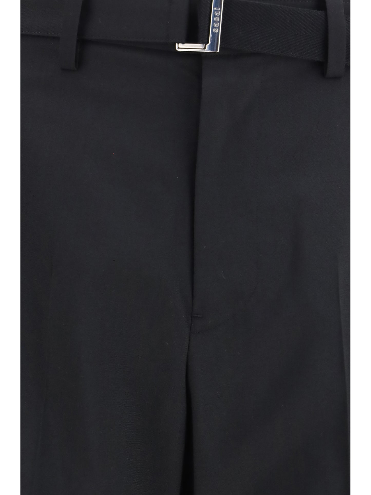 Sacai Men Wool Tailored Pants With Belt SACAI